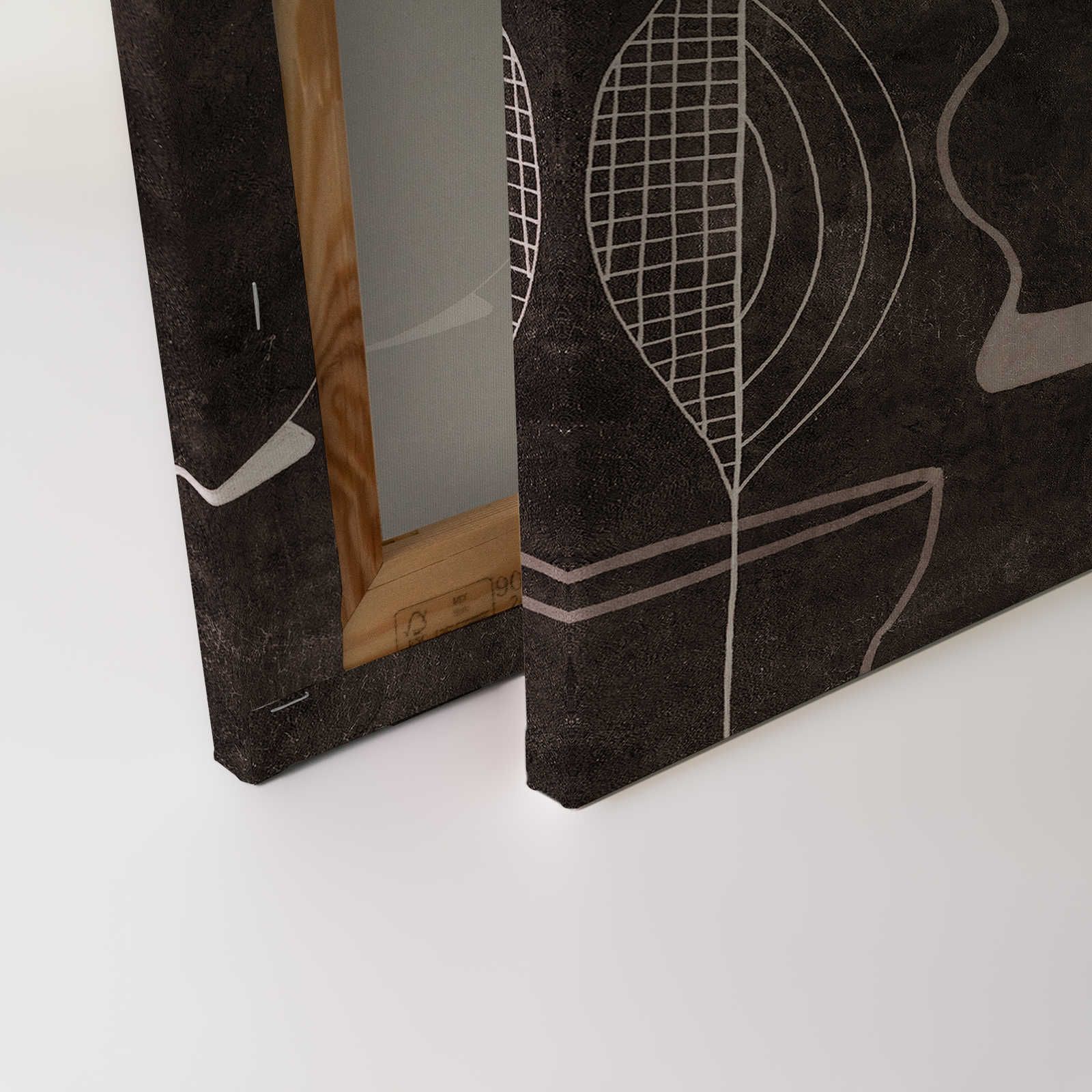             Pablos Room 2 - Toile noire Line Art Rétro Motif - 0,90 m x 0,60 m
        