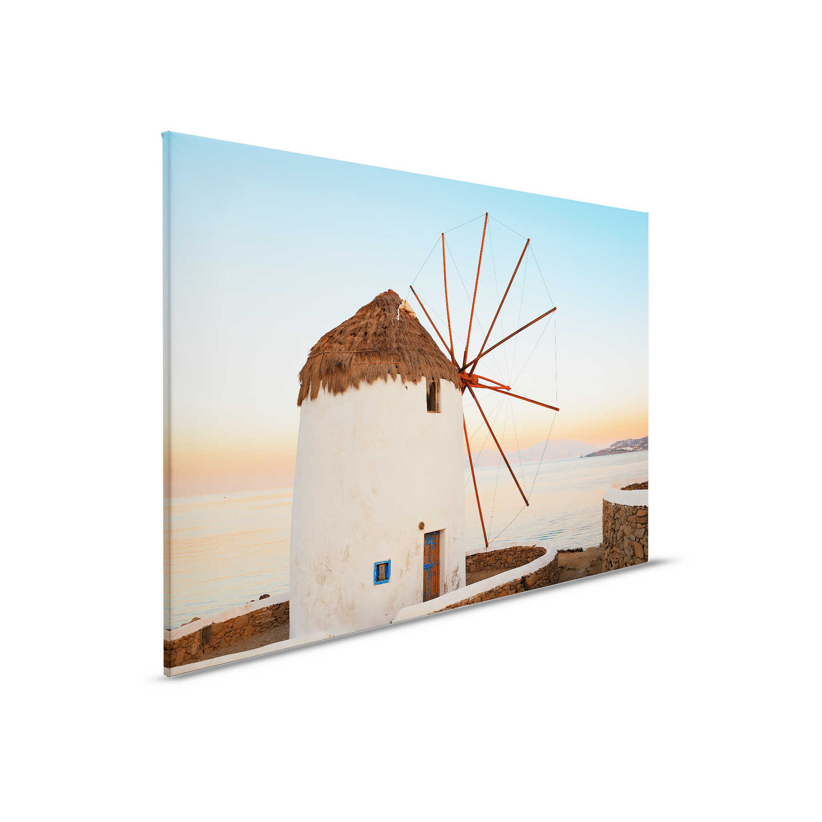         Canvas painting Greek windmill on the coast - 0,90 m x 0,60 m
    