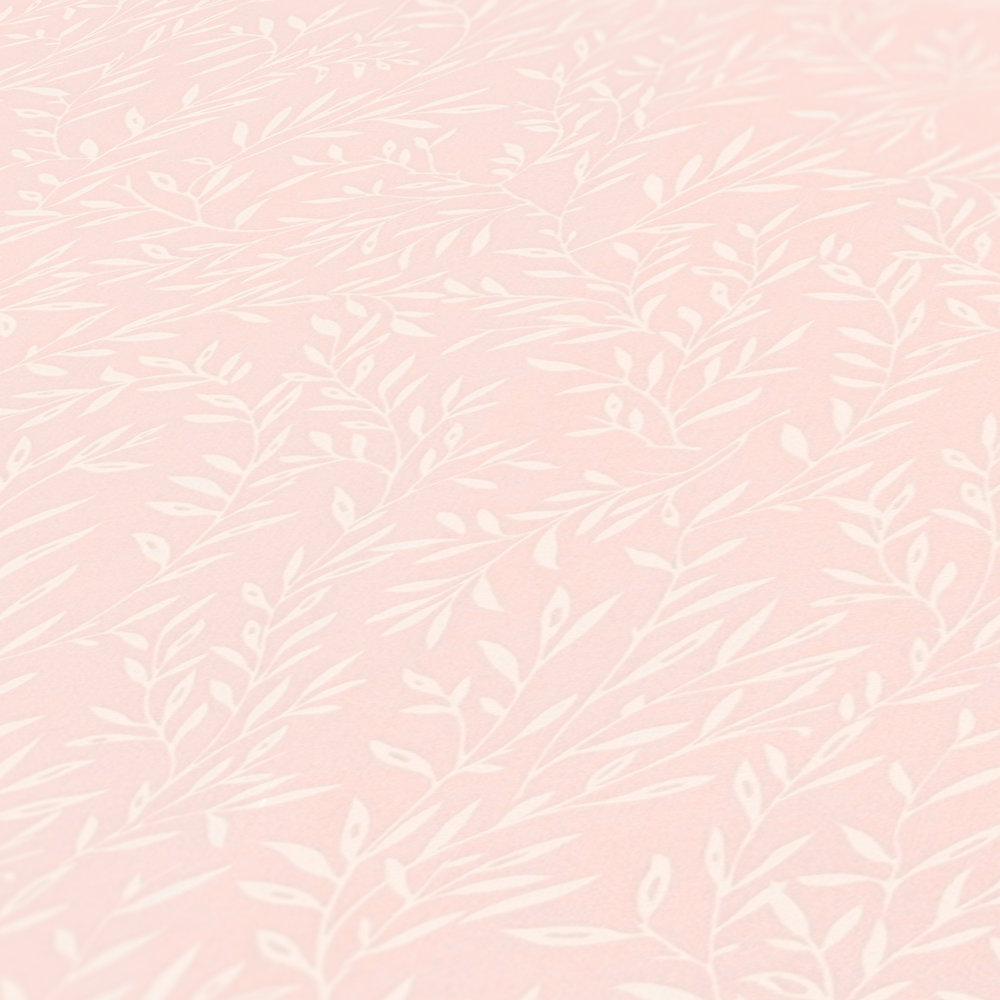             Landhuisbehang met rankenpatroon - roze, wit
        