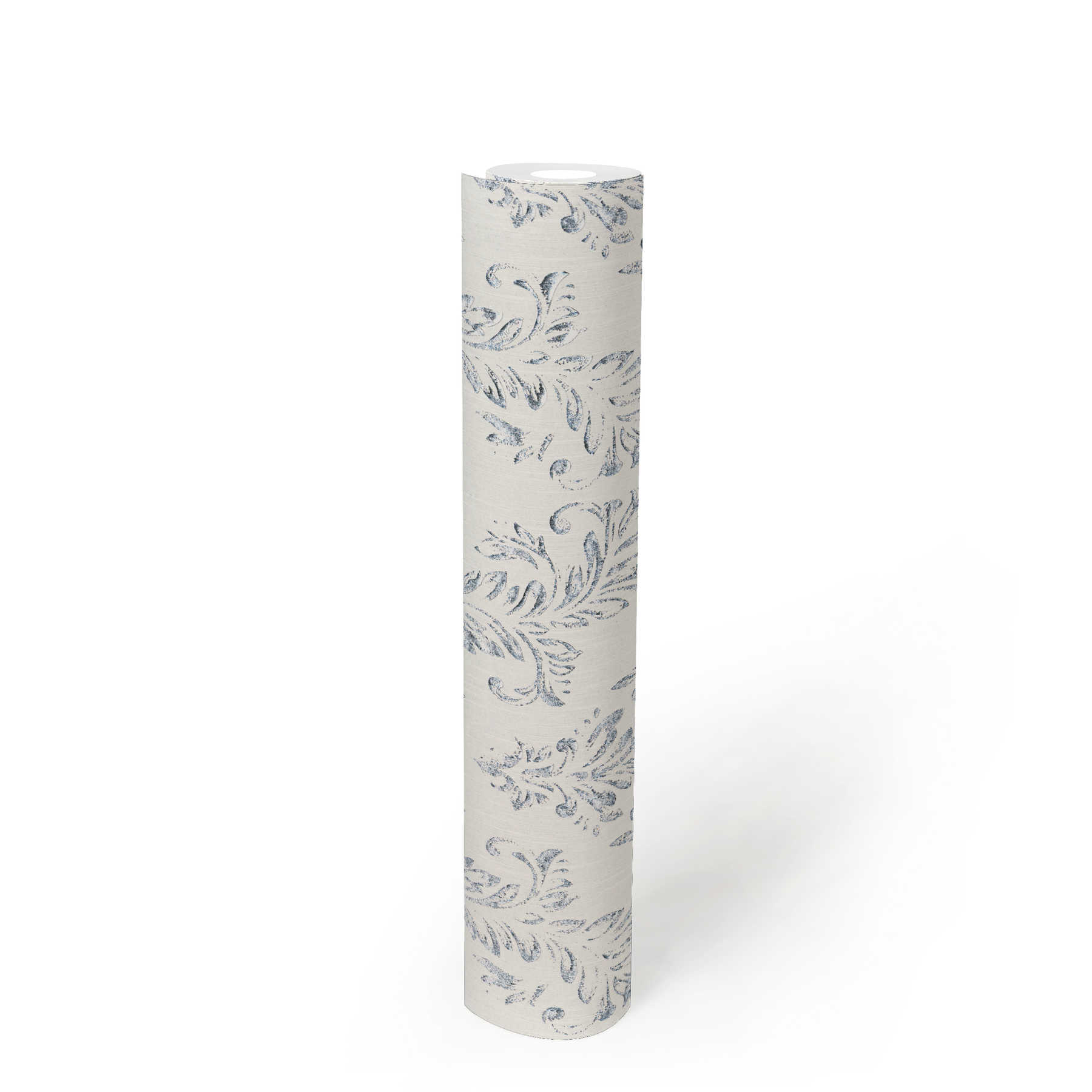             Ornament wallpaper in floral design with glitter effect - silver, white
        