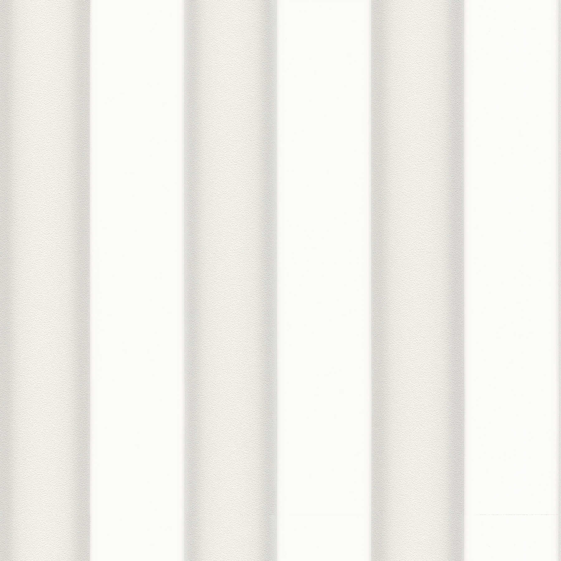 Metallic wallpaper with plastic stripe pattern - grey, white

