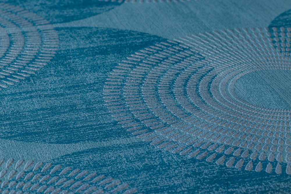             Papel pintado Efecto diseño geométrico escandinavo - azul
        