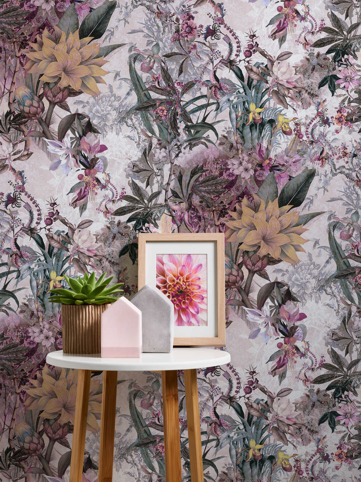             Motif wallpaper flowers design with floral pattern - multicoloured
        