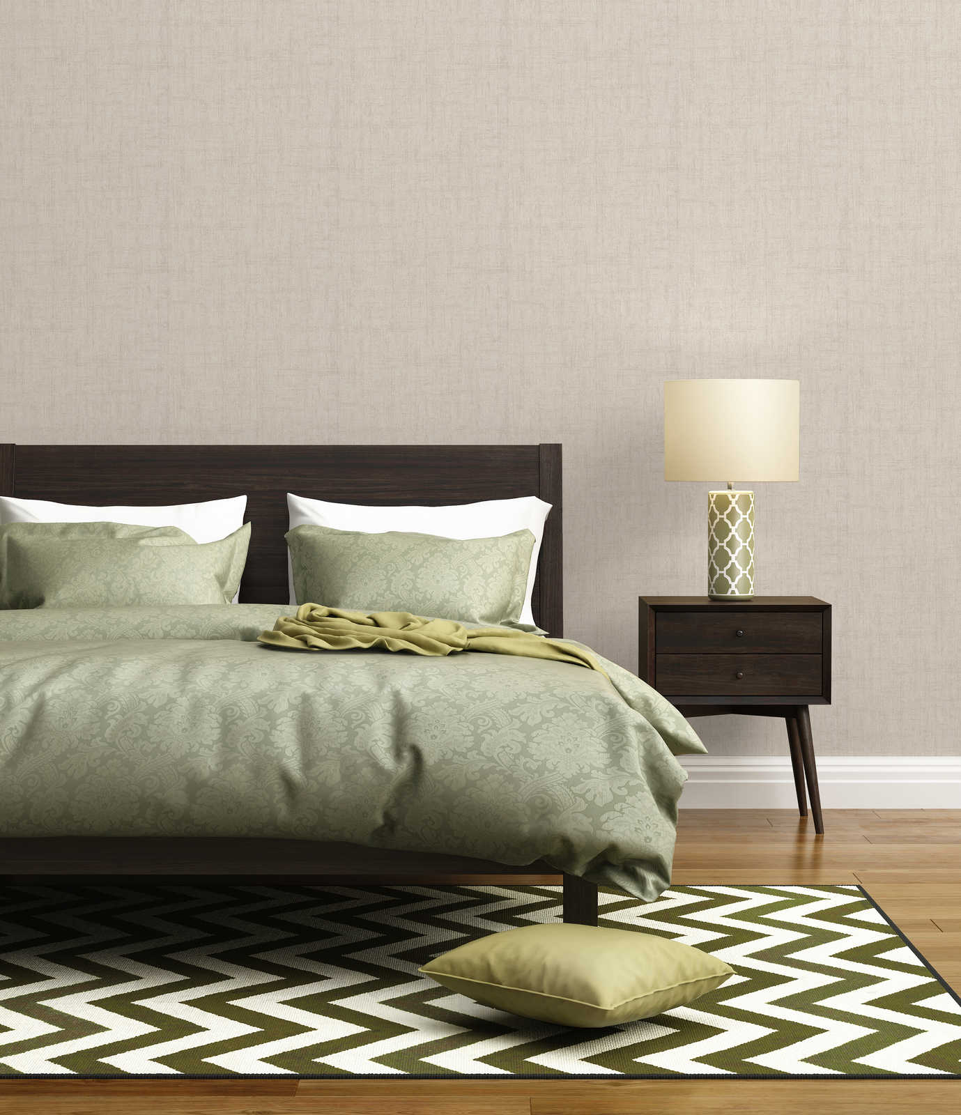            Linen look wallpaper with rustic texture design - cream
        