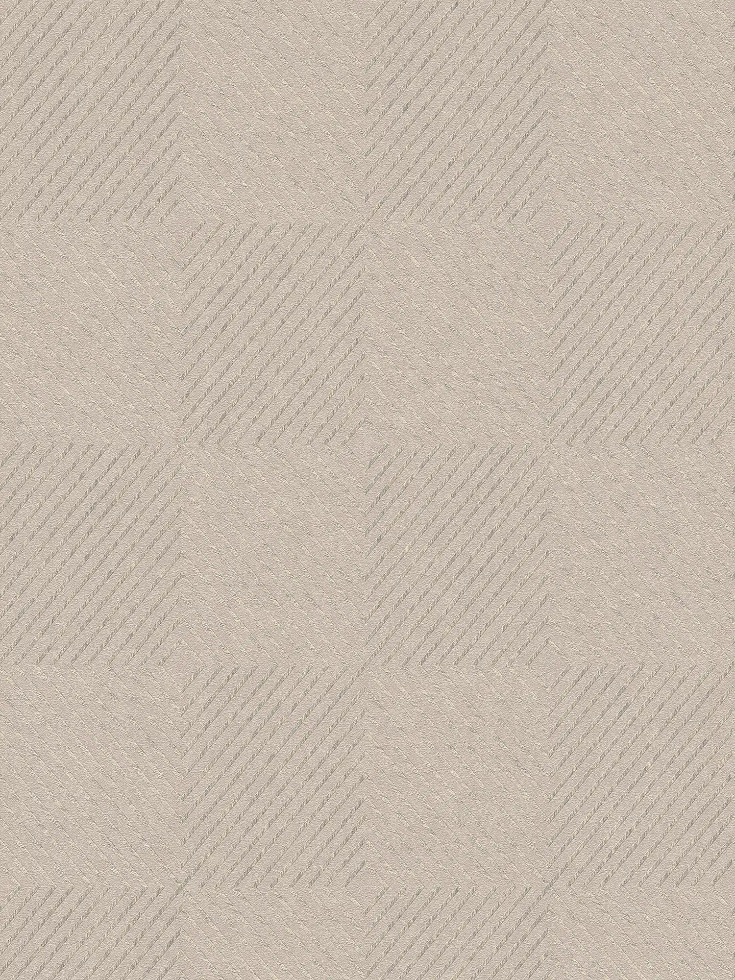 Papier peint design graphique, style scandinave - beige, argenté
