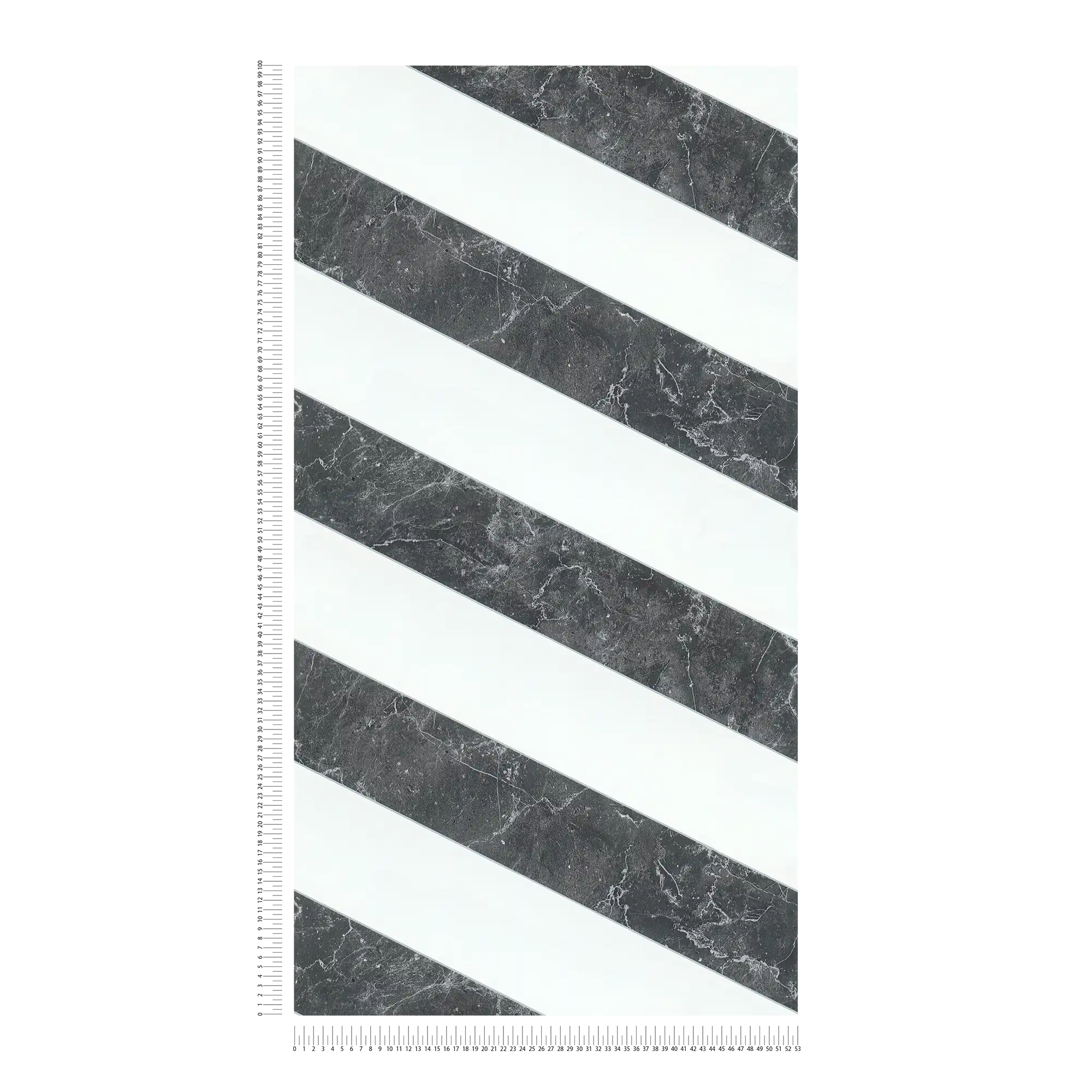             Carta da parati a righe aspetto marmo strisce orizzontali design bianco e nero
        