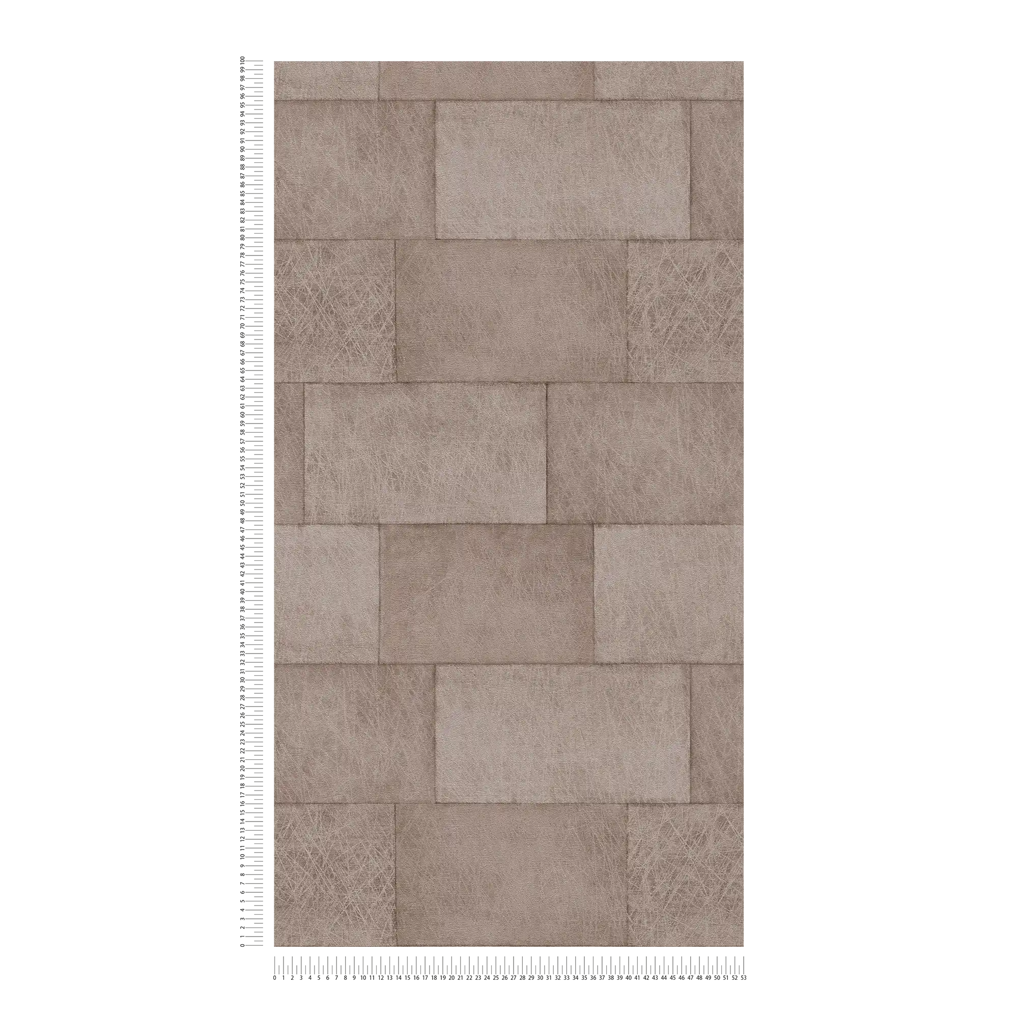             Non-woven wallpaper metallic design with tile pattern - brown
        