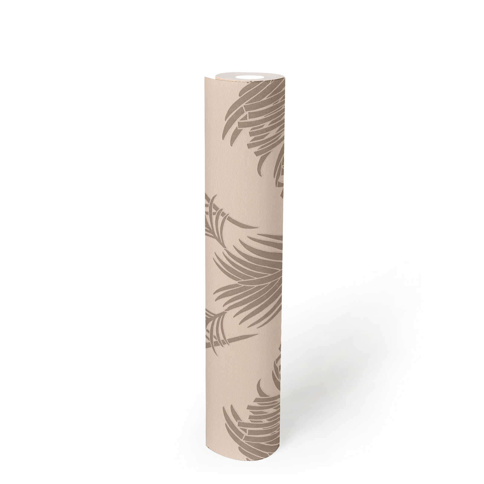             Palm leaves wallpaper pink with metallic & matte effect
        