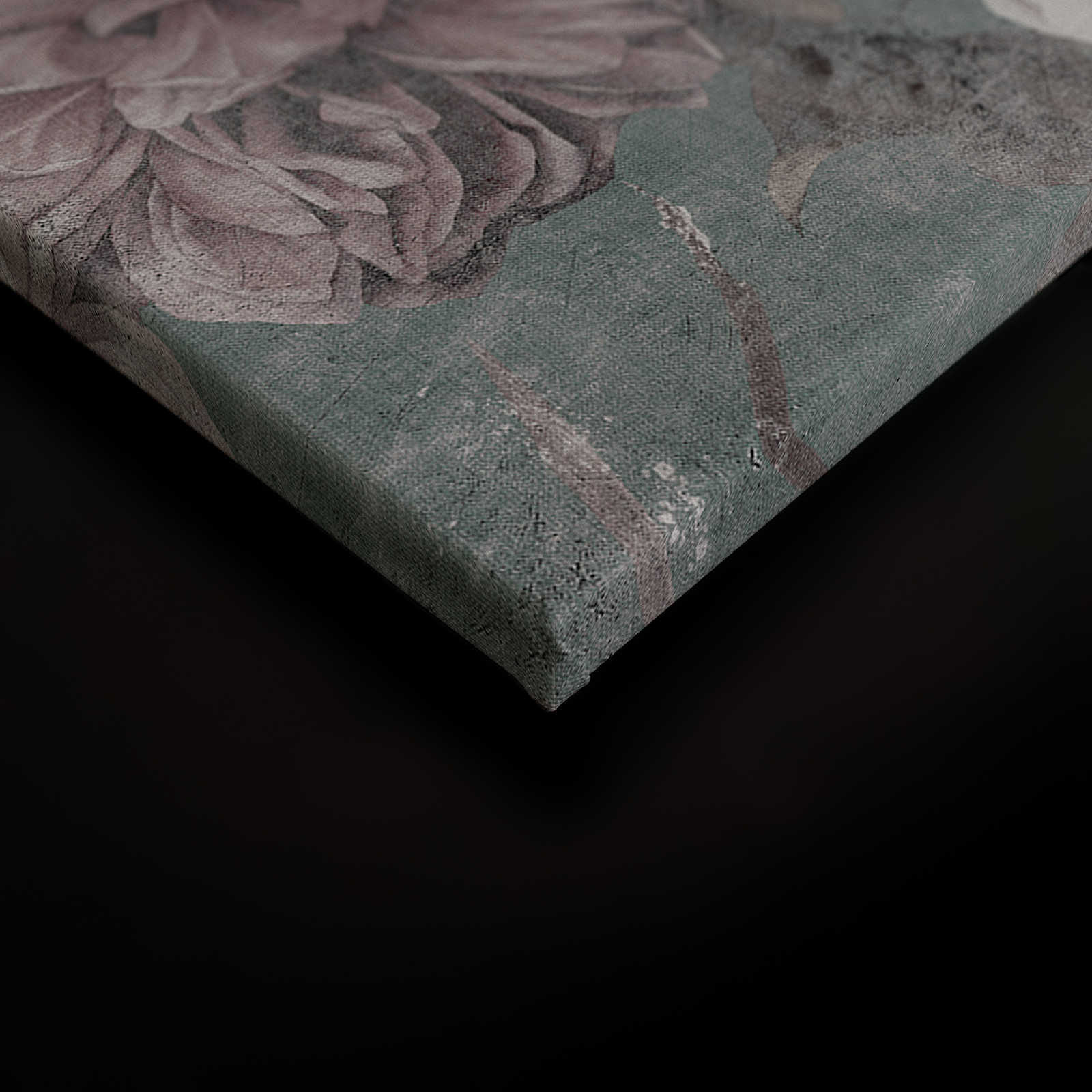             La Bella Addormentata 2 - Quadro su tela con petali di rosa in stile vintage - 0,90 m x 0,60 m
        