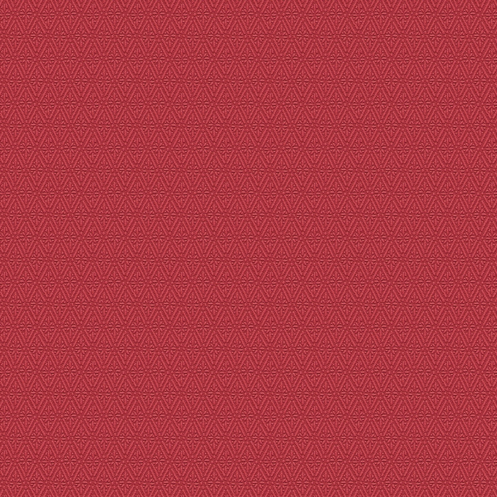             Papier peint uni avec motif structuré en losange - rouge
        