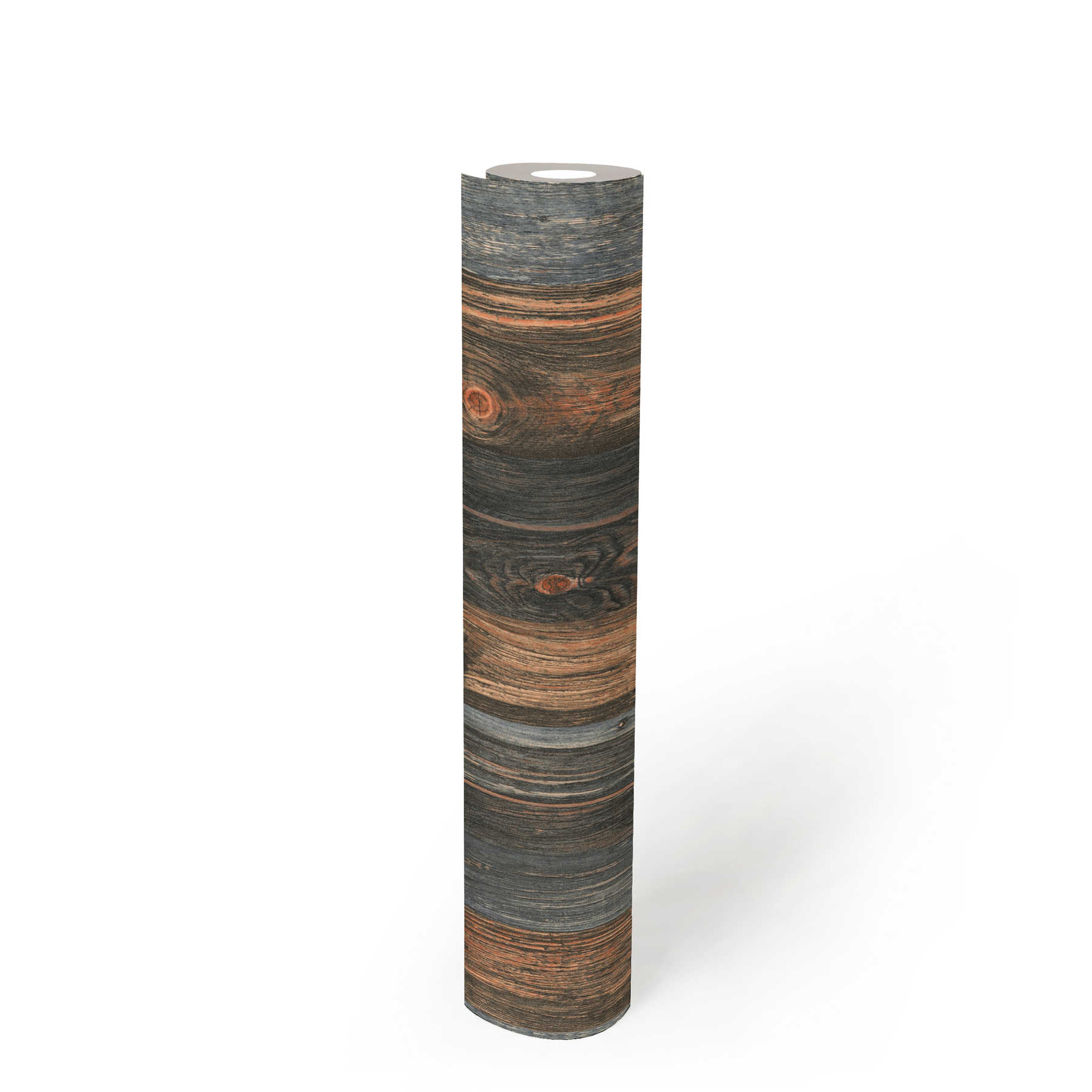             Houten behang met plankenmotief, houtstructuur en -nerf - bruin, grijs, beige
        