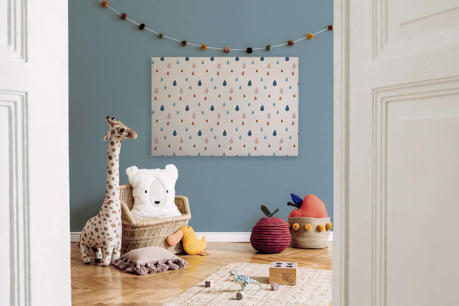             Canvas for children's room with colourful water drops - 120 cm x 80 cm
        