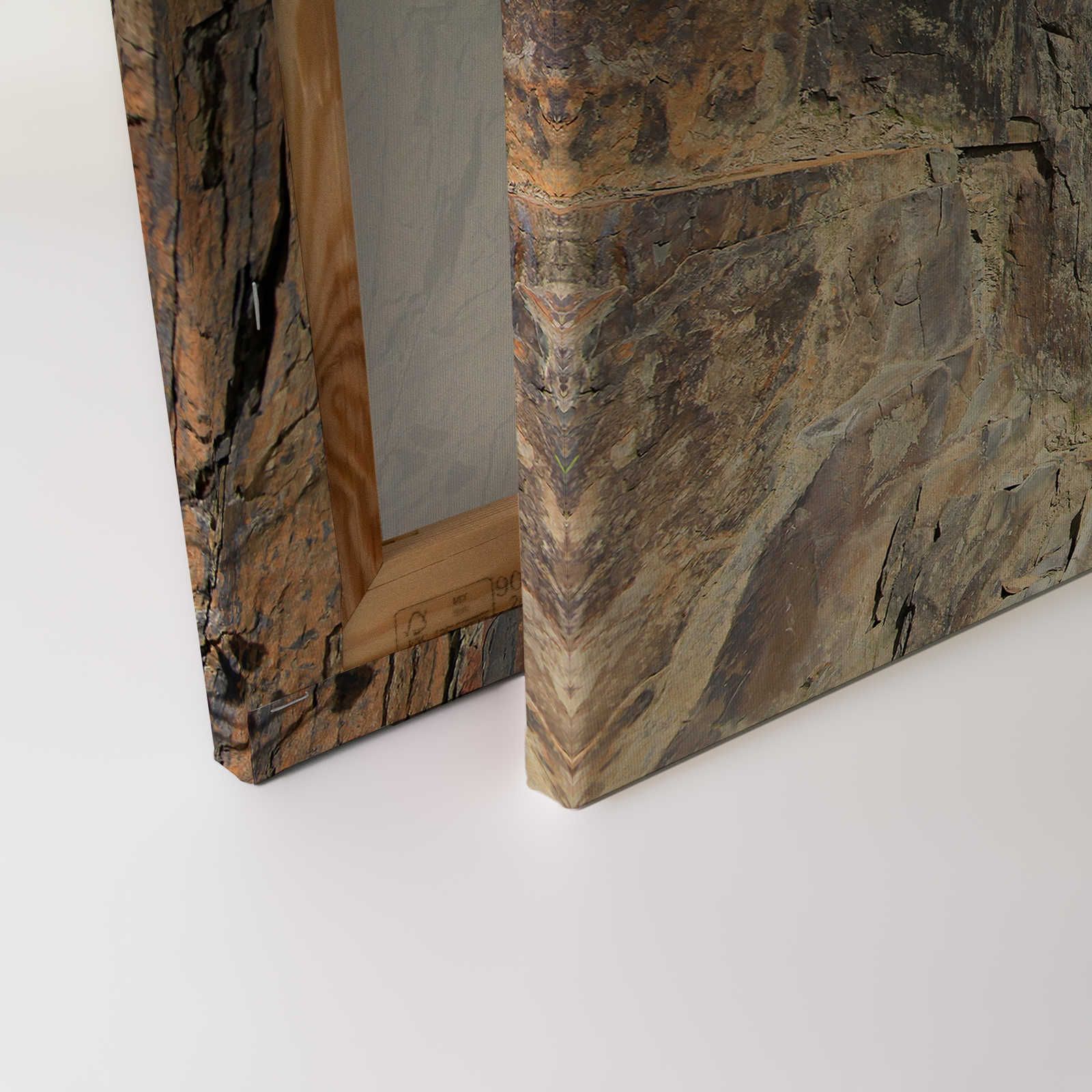             Tableau toile aspect pierre effet 3D, mur en pierre naturelle - 0,90 m x 0,60 m
        