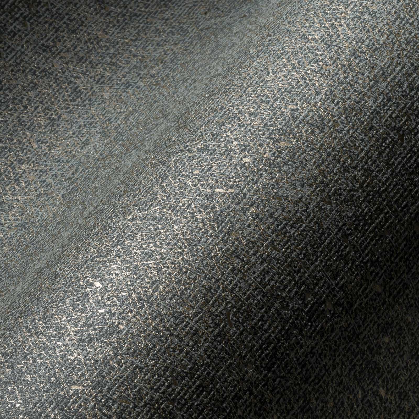             Wallpaper with textile structure and metallic accent - grey, metallic
        