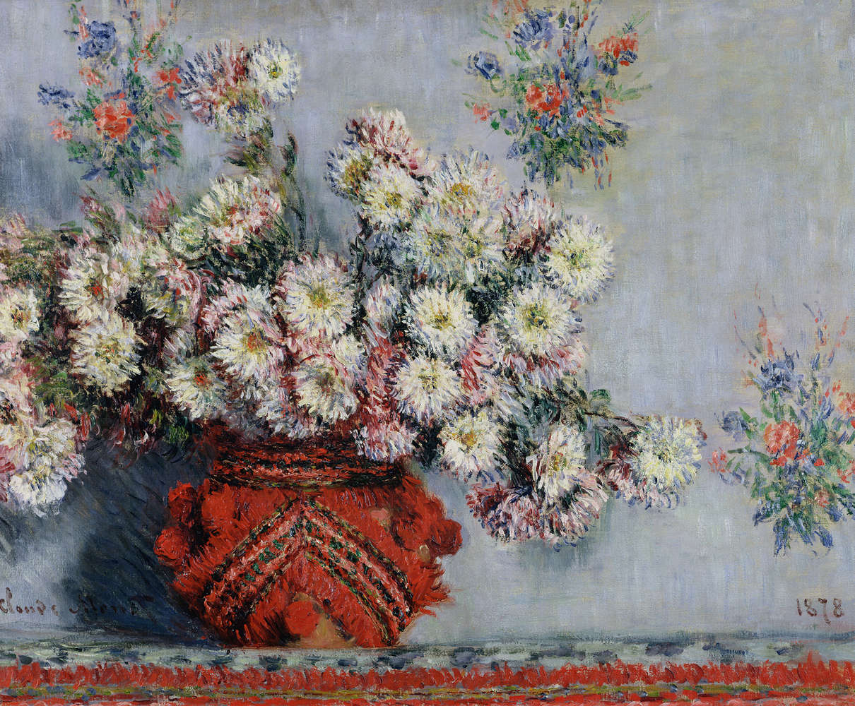             Muurschildering "Chrysanten" van Claude Monet
        