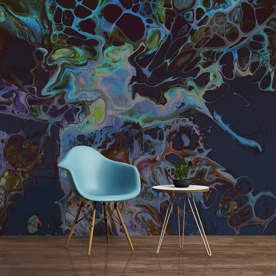         Photo wallpaper colour splash dark with acrylic colours
    