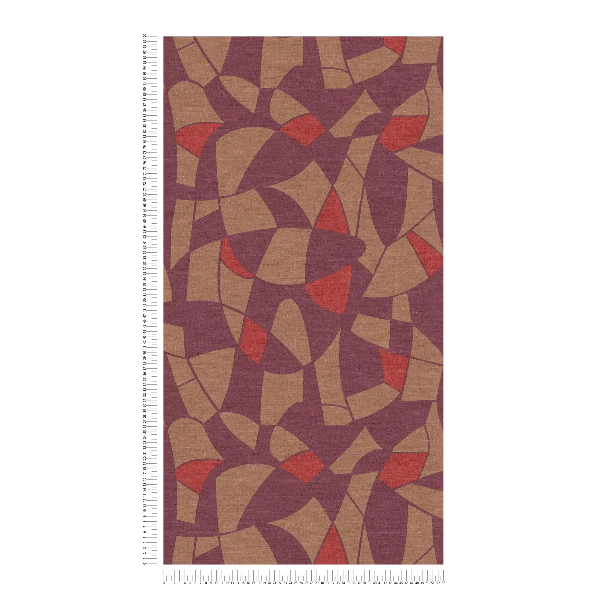             Vliesbehang in donkere kleuren in een abstract patroon - paars, bruin, rood
        
