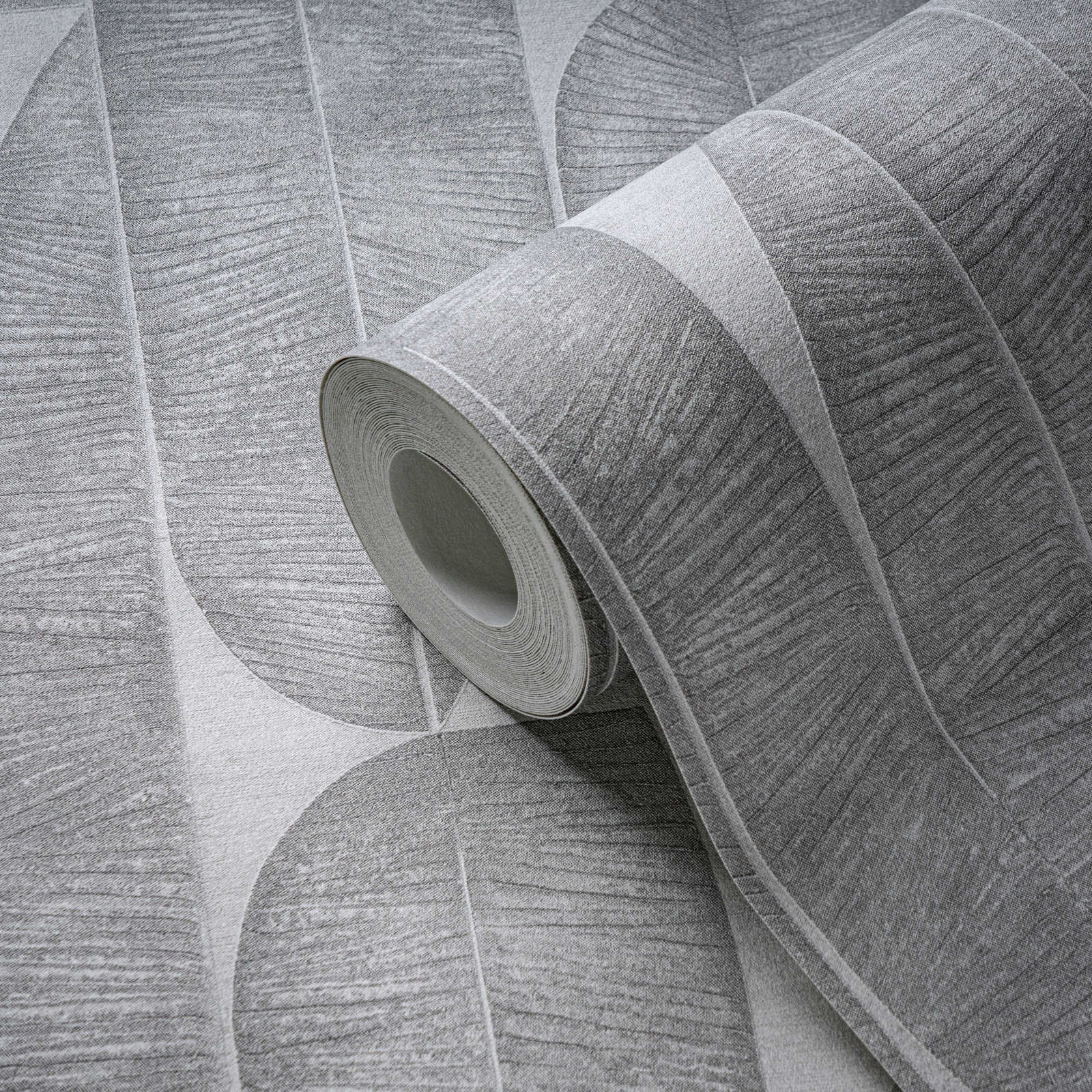             Wallpaper with geometric leaf pattern - grey
        