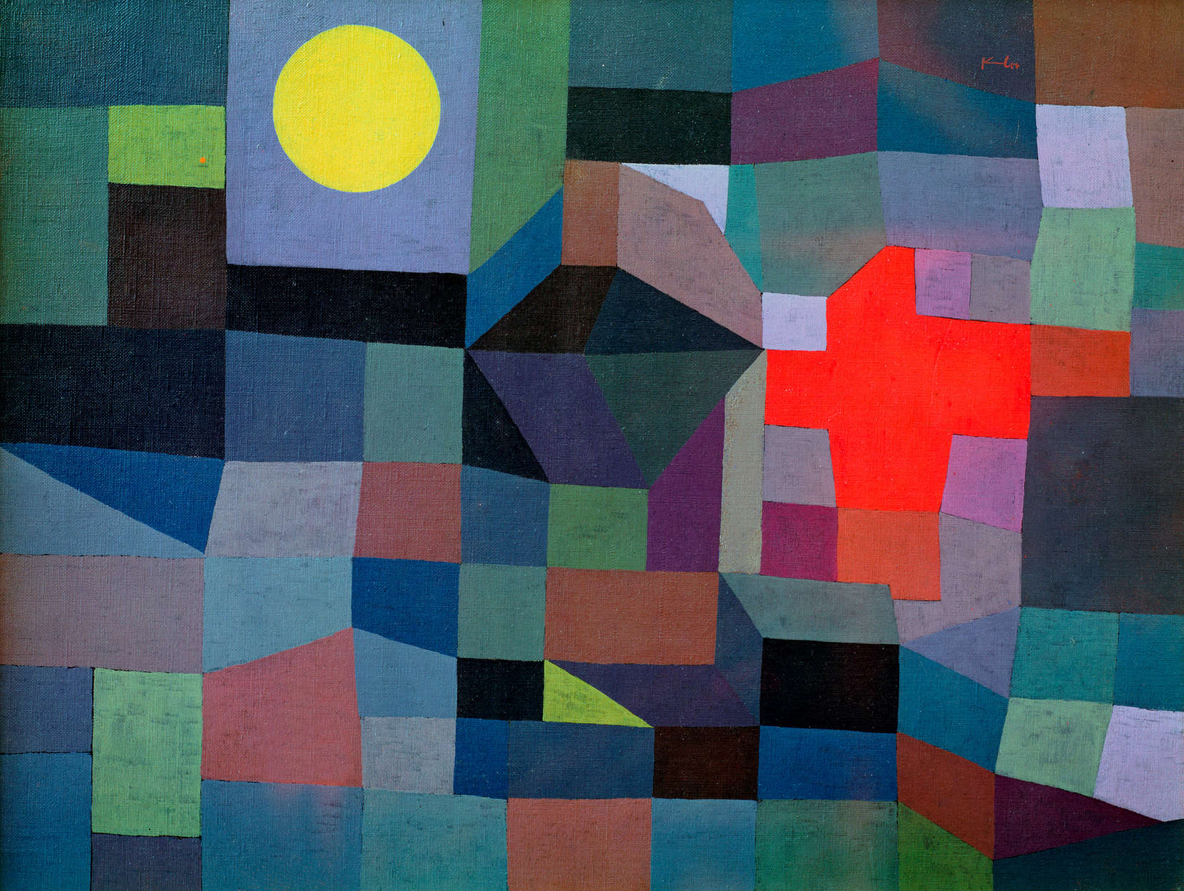            Papier peint panoramique "Feu à la pleine lune" de Paul Klee
        