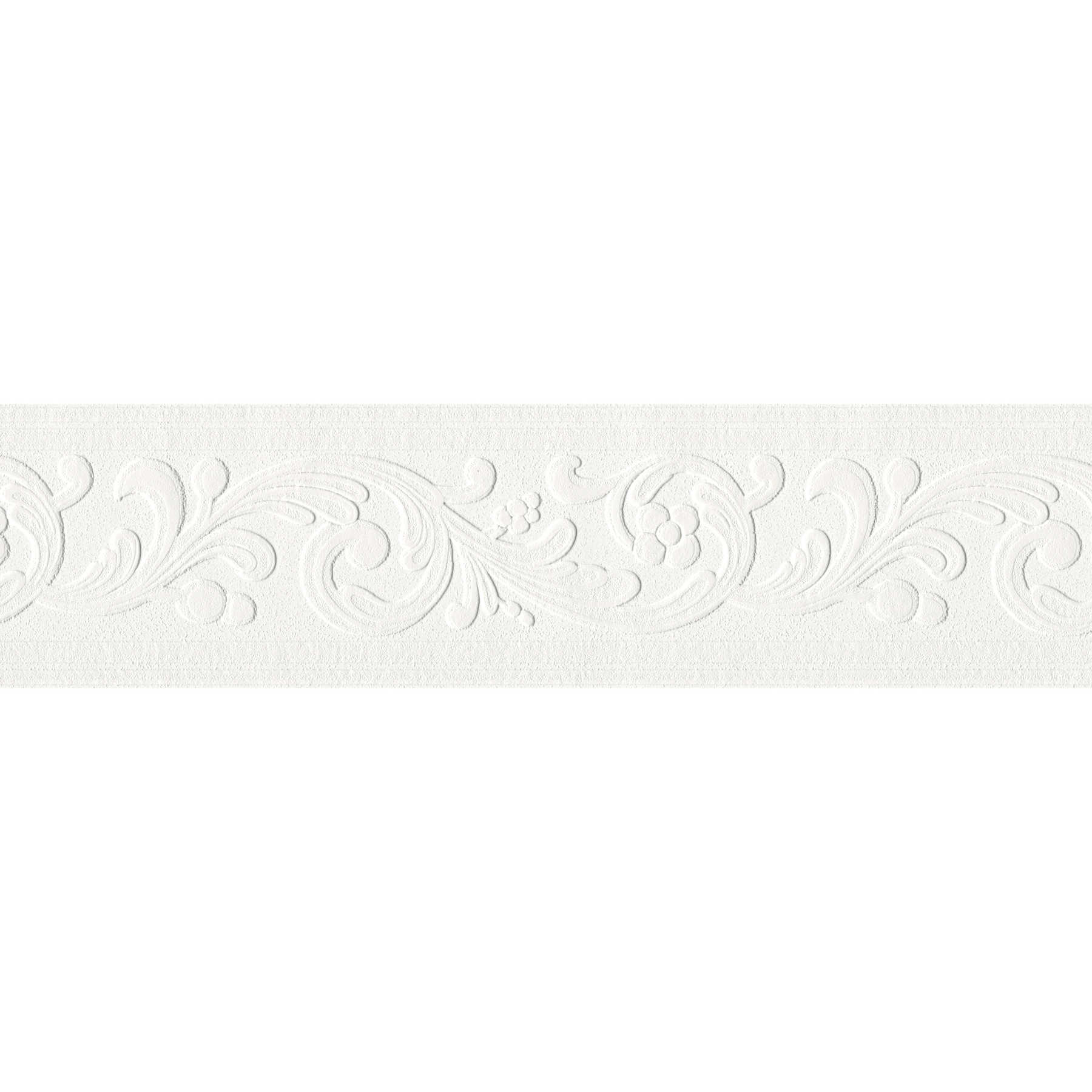         Wallpaper border with ornamental pattern & dimensional structure - white
    