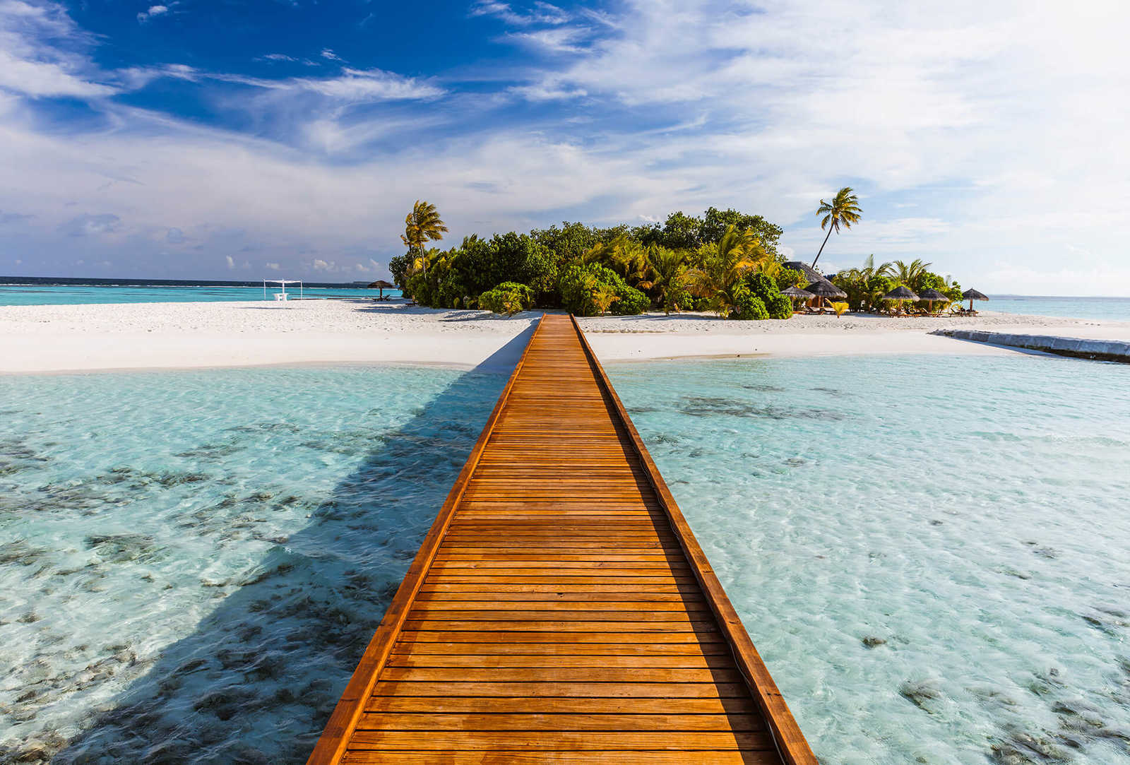 Papier peint panoramique Mer du Sud île de vacances avec palmiers
