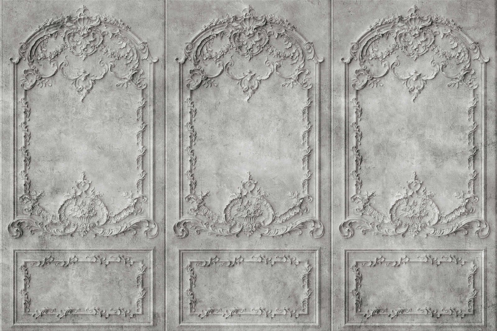             Versailles 2 - Quadro su tela Pannelli di legno grigio in stile barocco - 1,20 m x 0,80 m
        