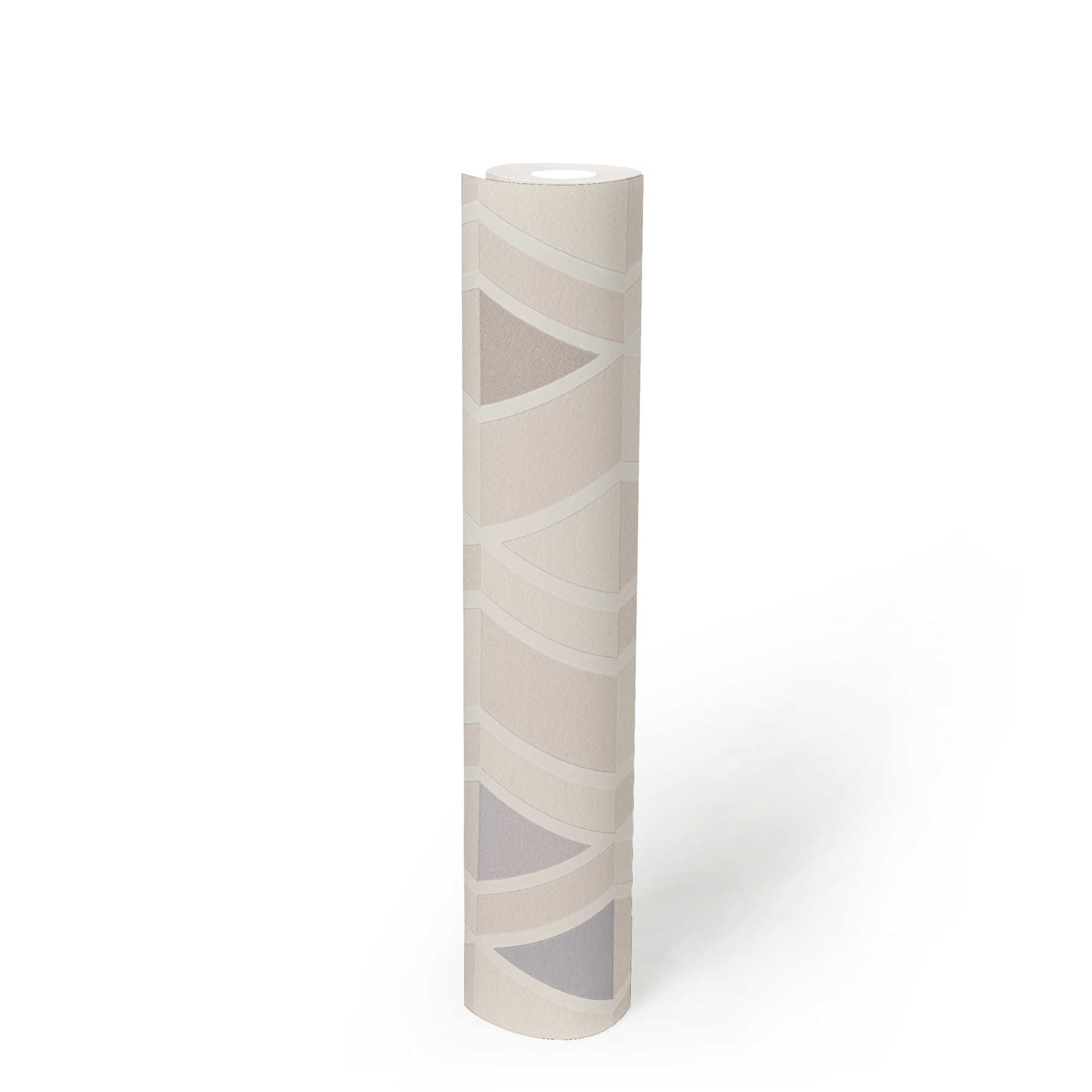             Papier peint design rétro avec motif losange & structure 3D - beige
        