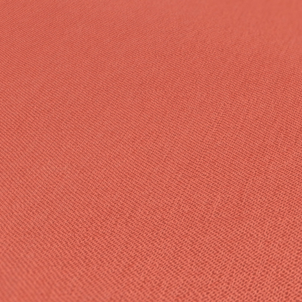            Behang Oranje met Linnen Textuur & Terracotta Kleur
        