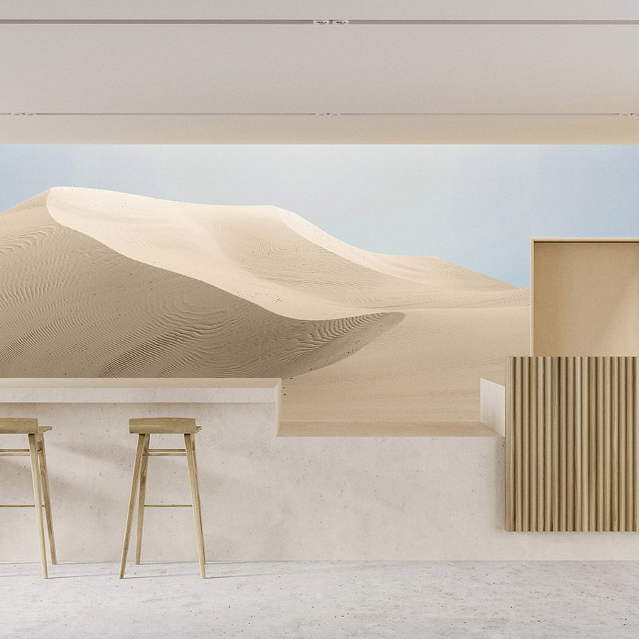 Digital behang »duinen« - pastelkleurig woestijnlandschap - Gladde, licht parelmoerachtige vliesstof
