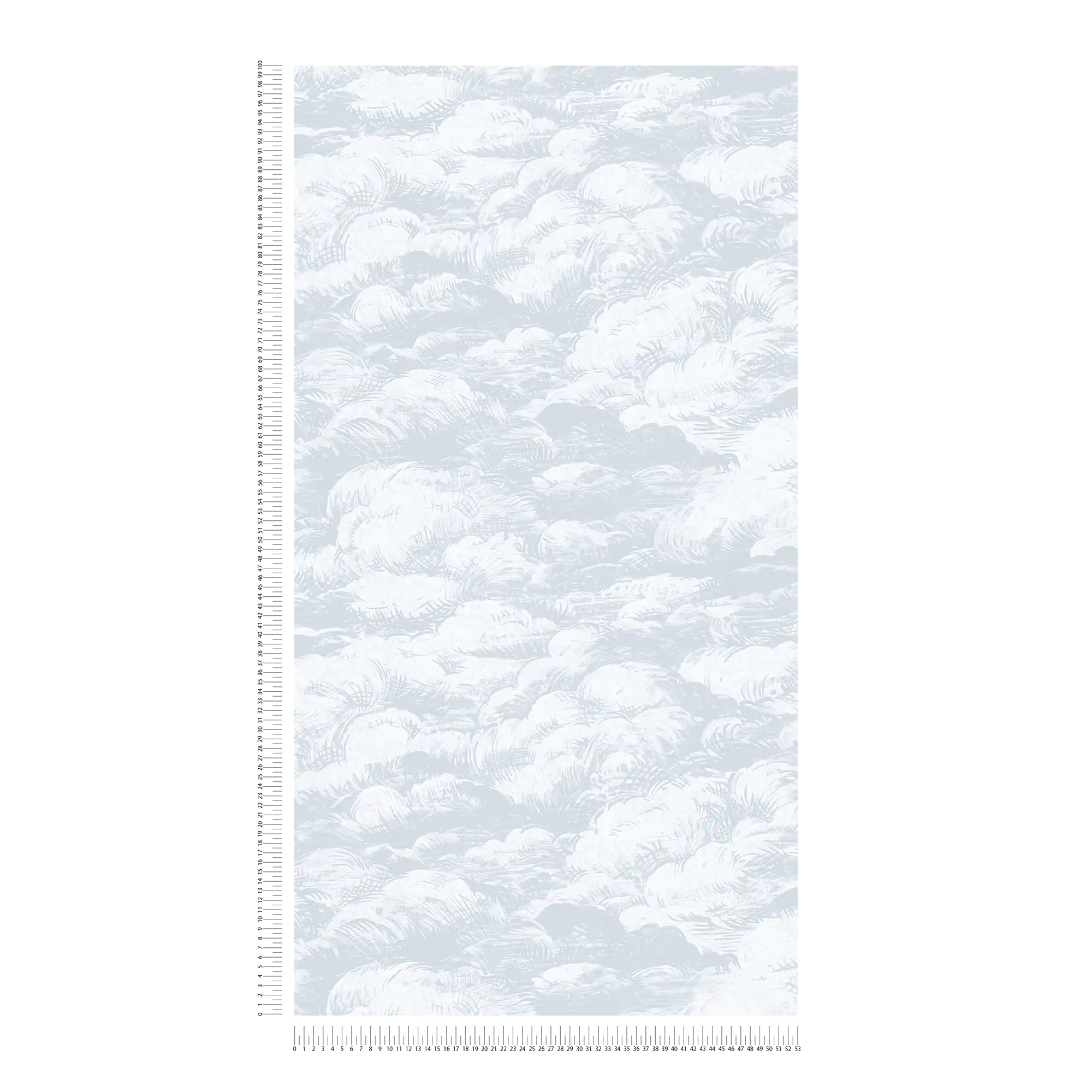             Carta da parati in tessuto non tessuto grigio chiaro con motivo di nuvole in stile vintage - grigio, bianco
        