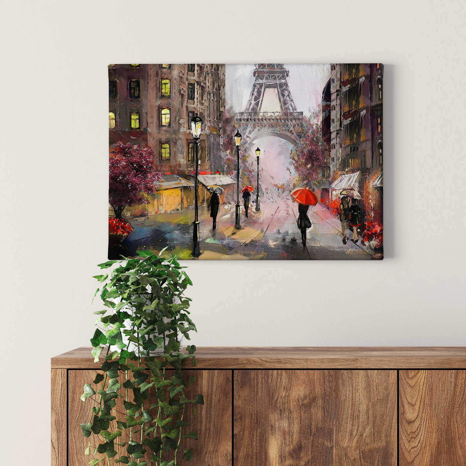             Canvas print Paris in print style, painting style
        