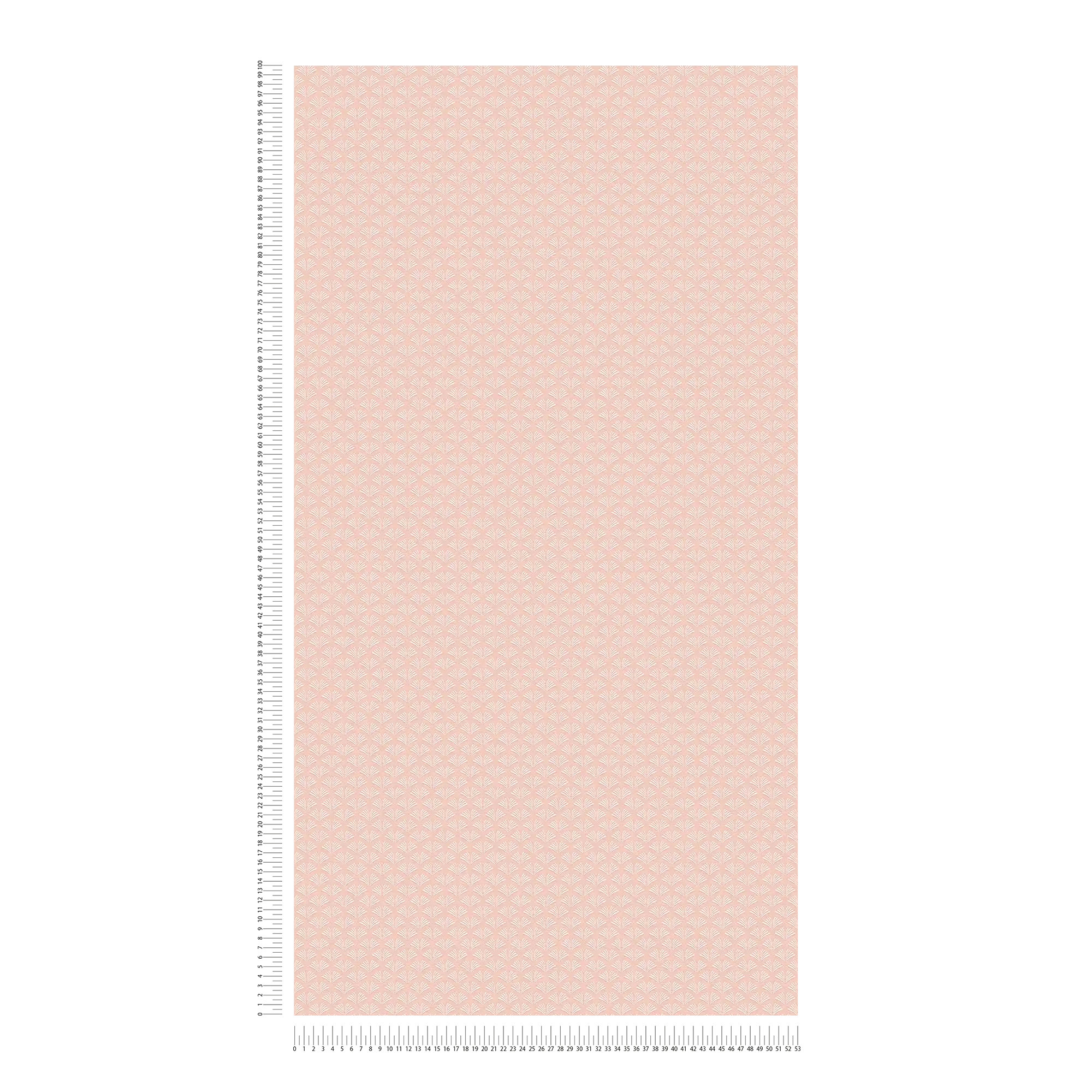             Pink non-woven wallpaper with white filigree pattern in feminine look
        