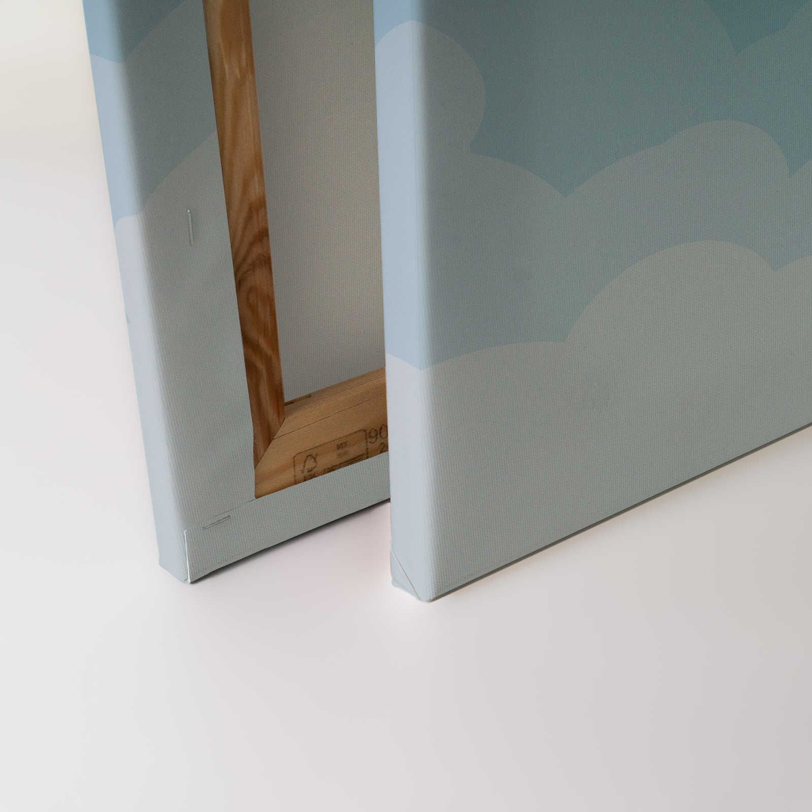             Toile Ciel avec nuages style bande dessinée - 90 cm x 60 cm
        