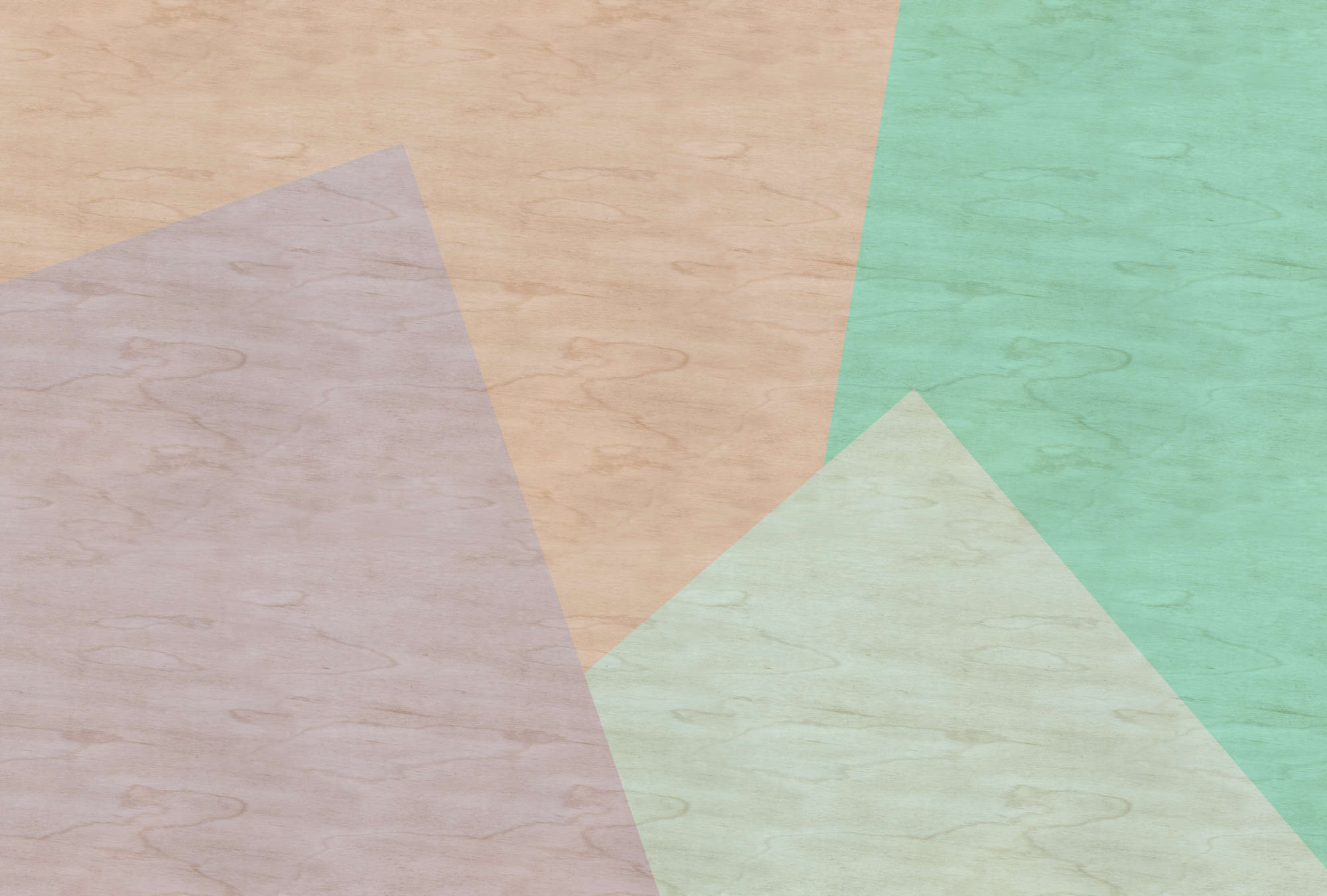             Inaly 1 - Papier peint abstrait coloré à structure contreplaquée - beige, vert | Intissé lisse mat
        
