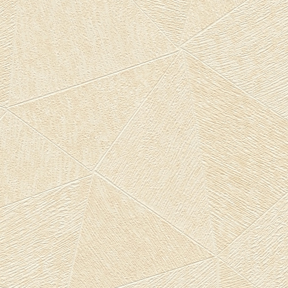             Grafisch vliesbehang met discreet patroon - beige
        