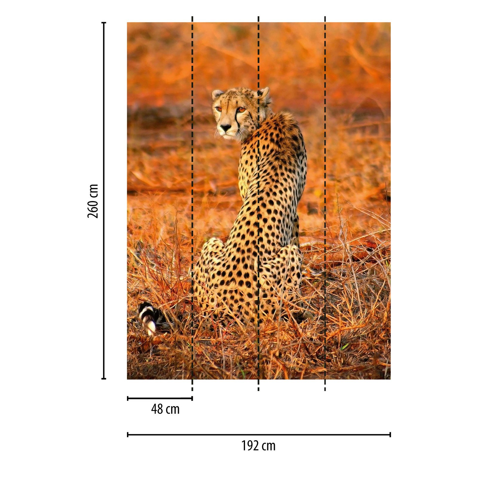             Safari Papier peint animal léopard - jaune, orange, noir
        