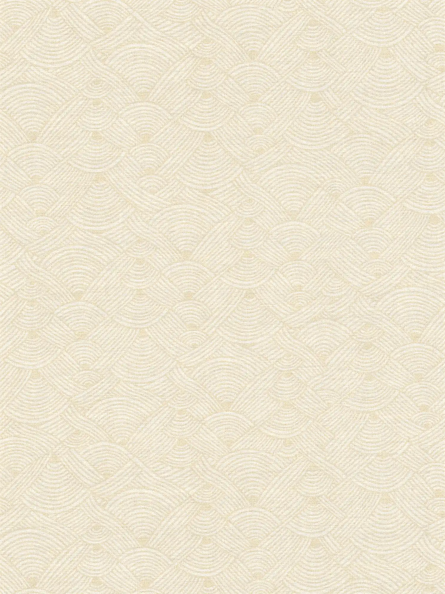 Non-woven wallpaper lichen design in ethnic style - cream, white
