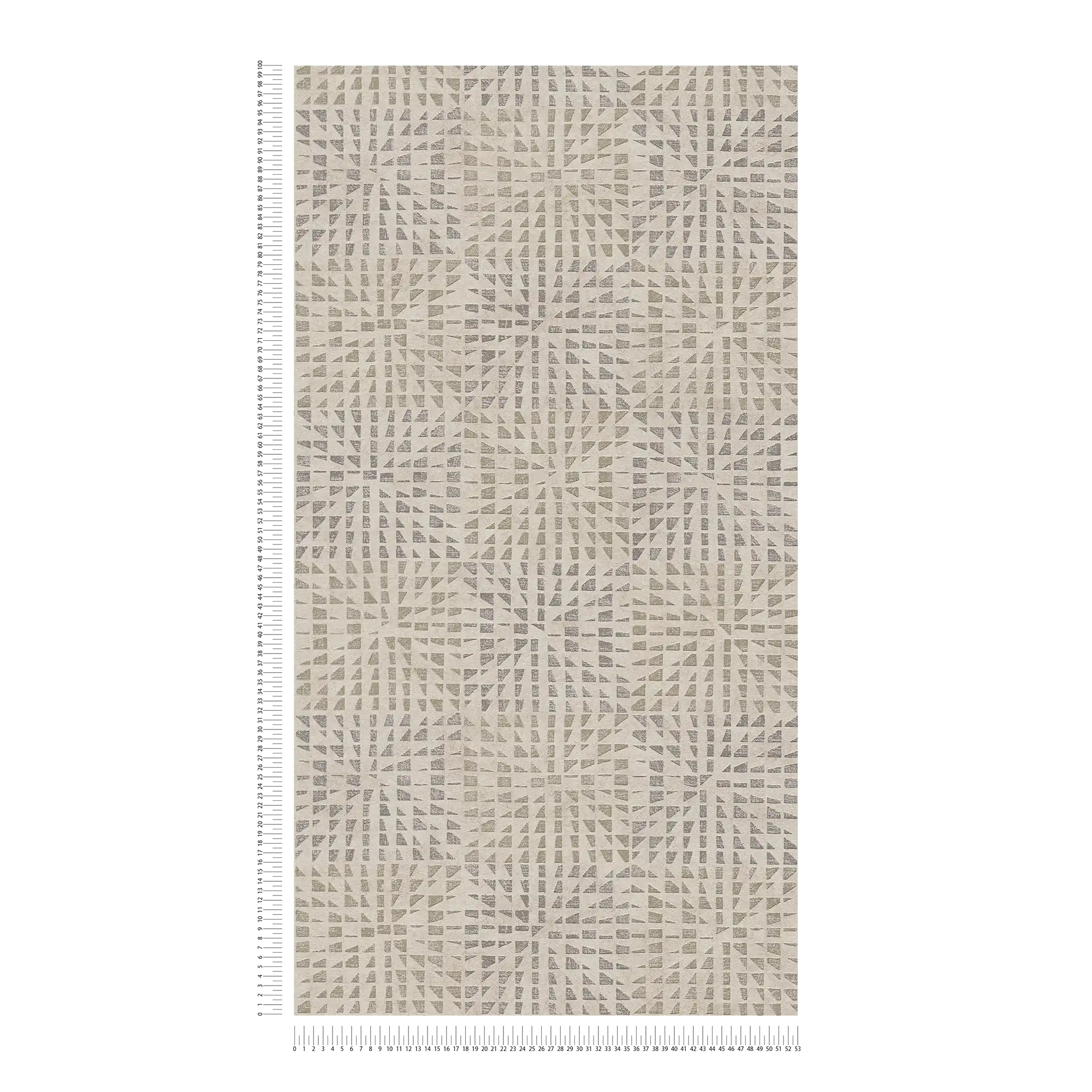             Ethno behang met structuurpatroon & mozaïekeffect - grijs, beige
        