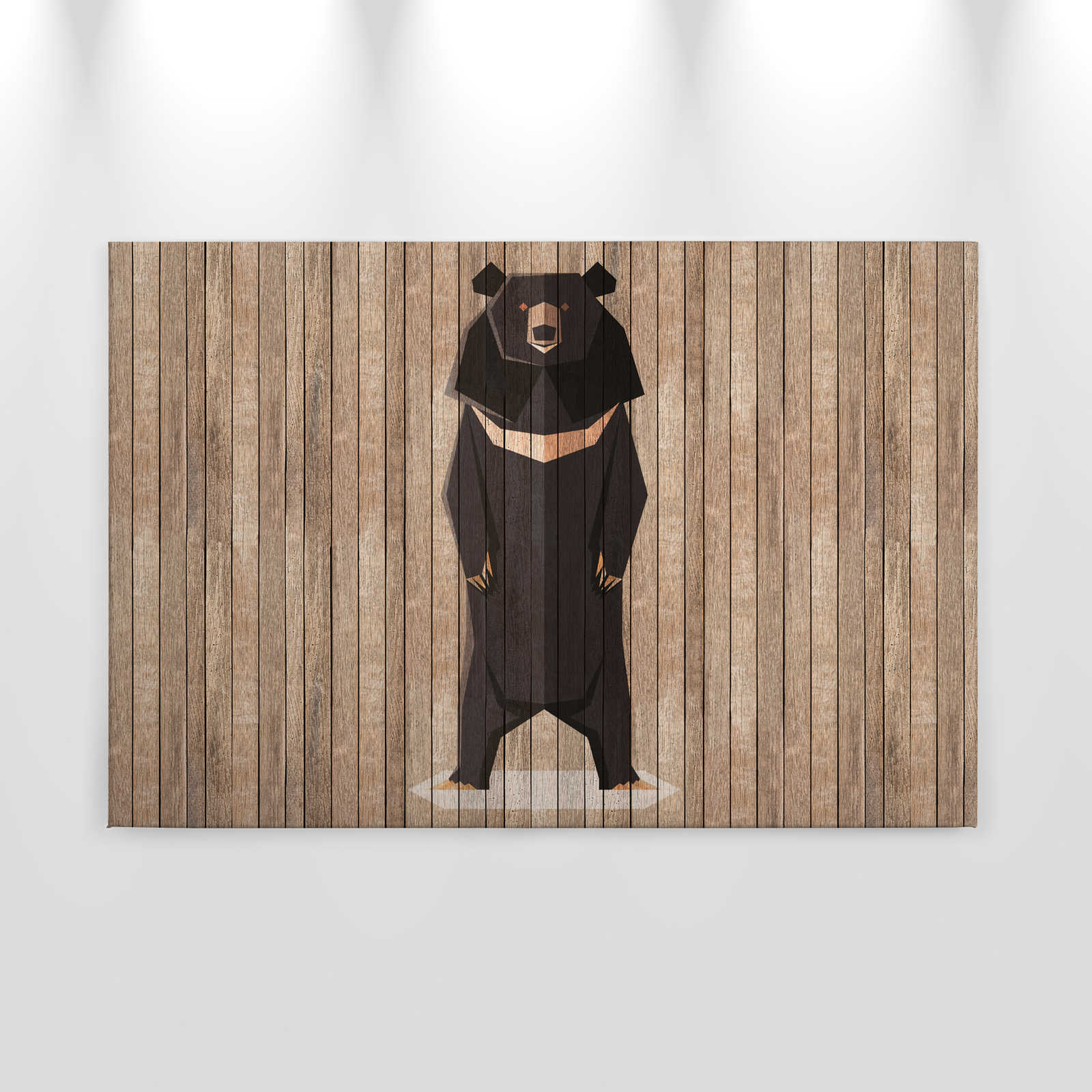             Nacido para ser salvaje 1 - Pintura en lienzo Tablero de pared con osos - Paneles de madera de ancho - 0,90 m x 0,60 m
        