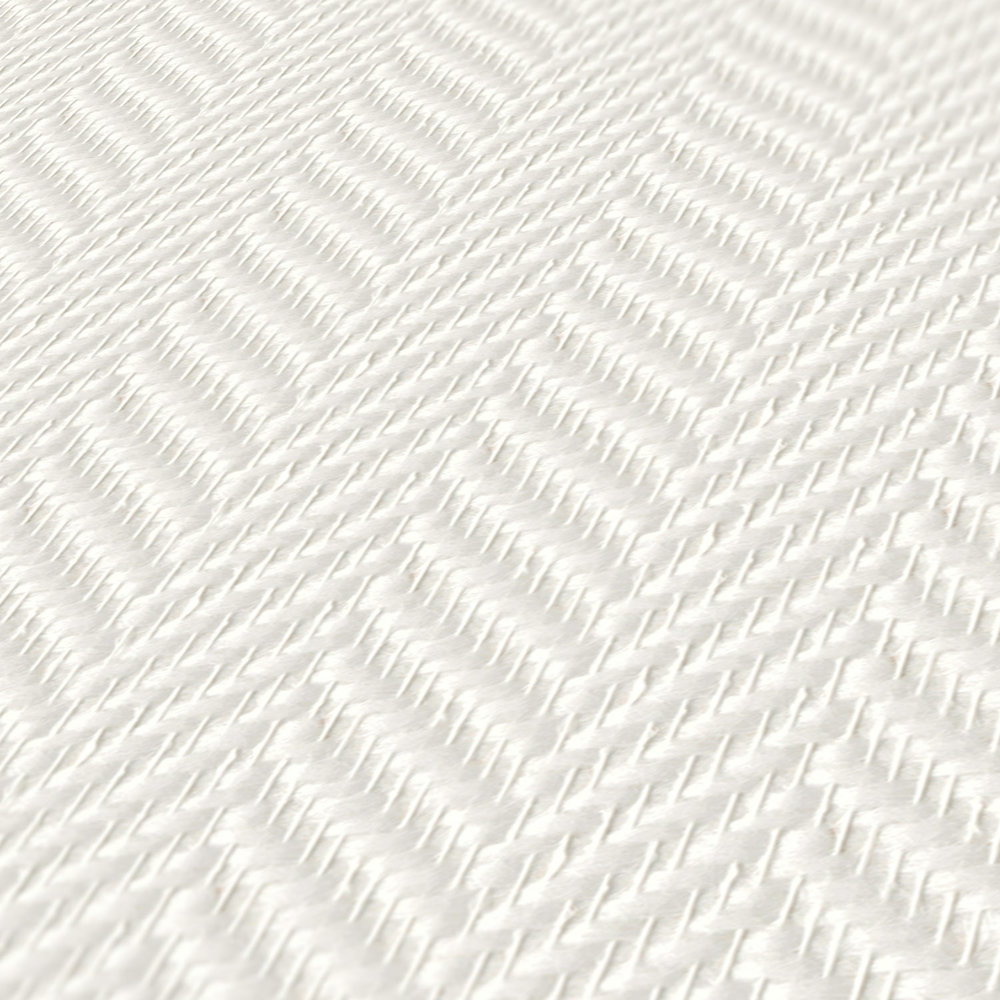            Glass fibre wallpaper with herringbone pattern - dimensionally stable, can be painted over several times
        