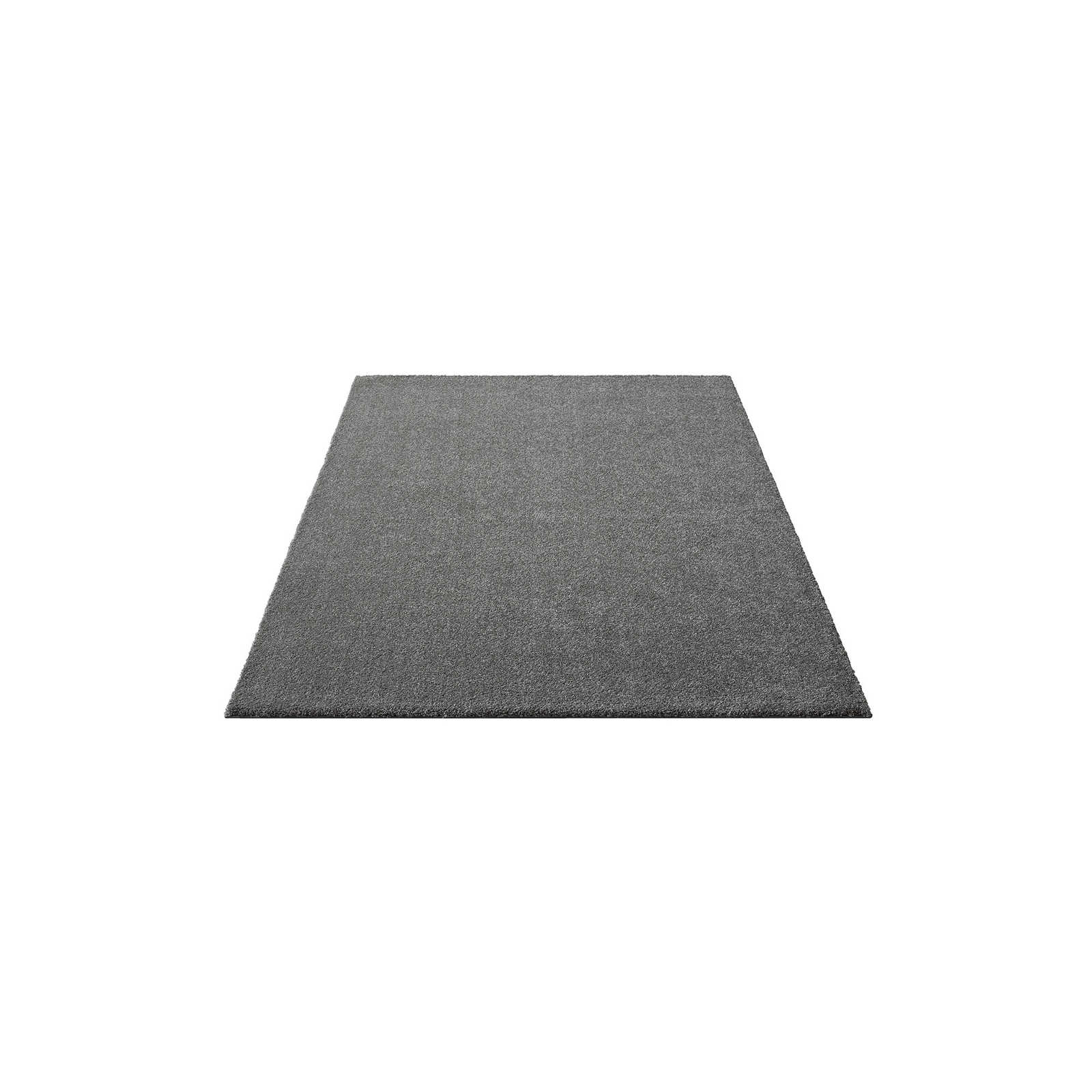 Fluffy short pile carpet in grey - 170 x 120 cm
