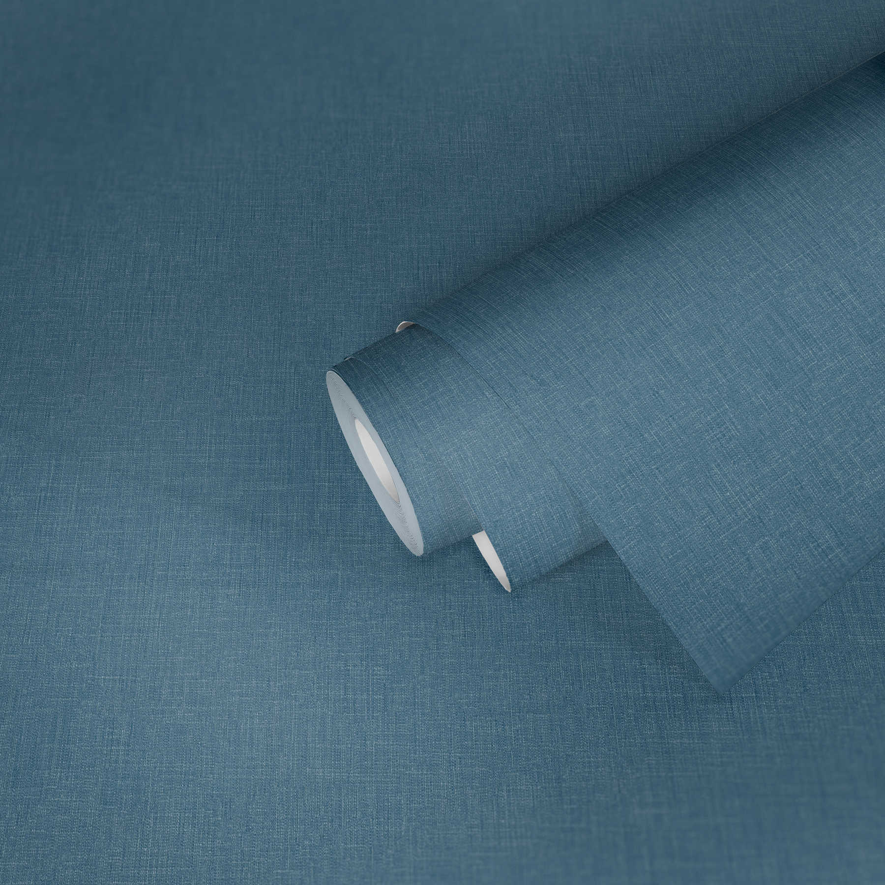             Papier peint bleu pétrole Design textile chiné au look scandi
        