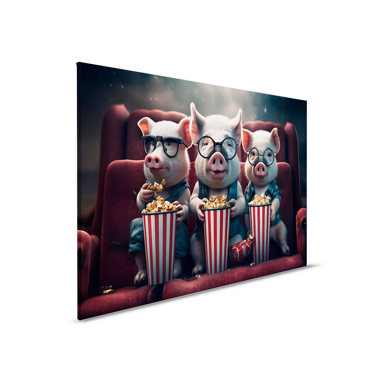         KI Canvas painting »popcorn pigs« - 90 cm x 60 cm
    