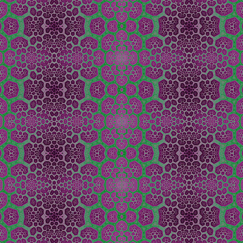         Photo wallpaper Geometric honeycombs - purple, green
    