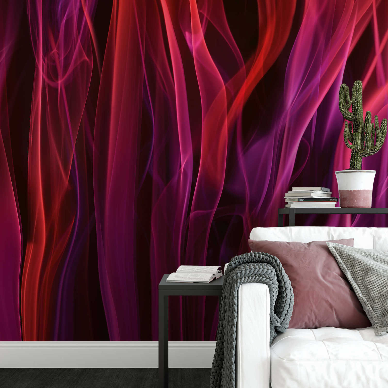             Photo wallpaper red smoke - red, purple, black
        