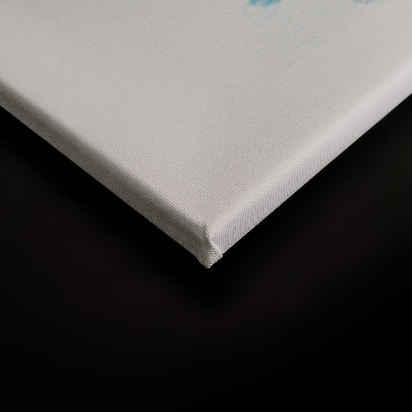             Aquarel Canvas Schilderij Inktvlek, Gradiënt Grijsblauw - 0.90 m x 0.60 m
        