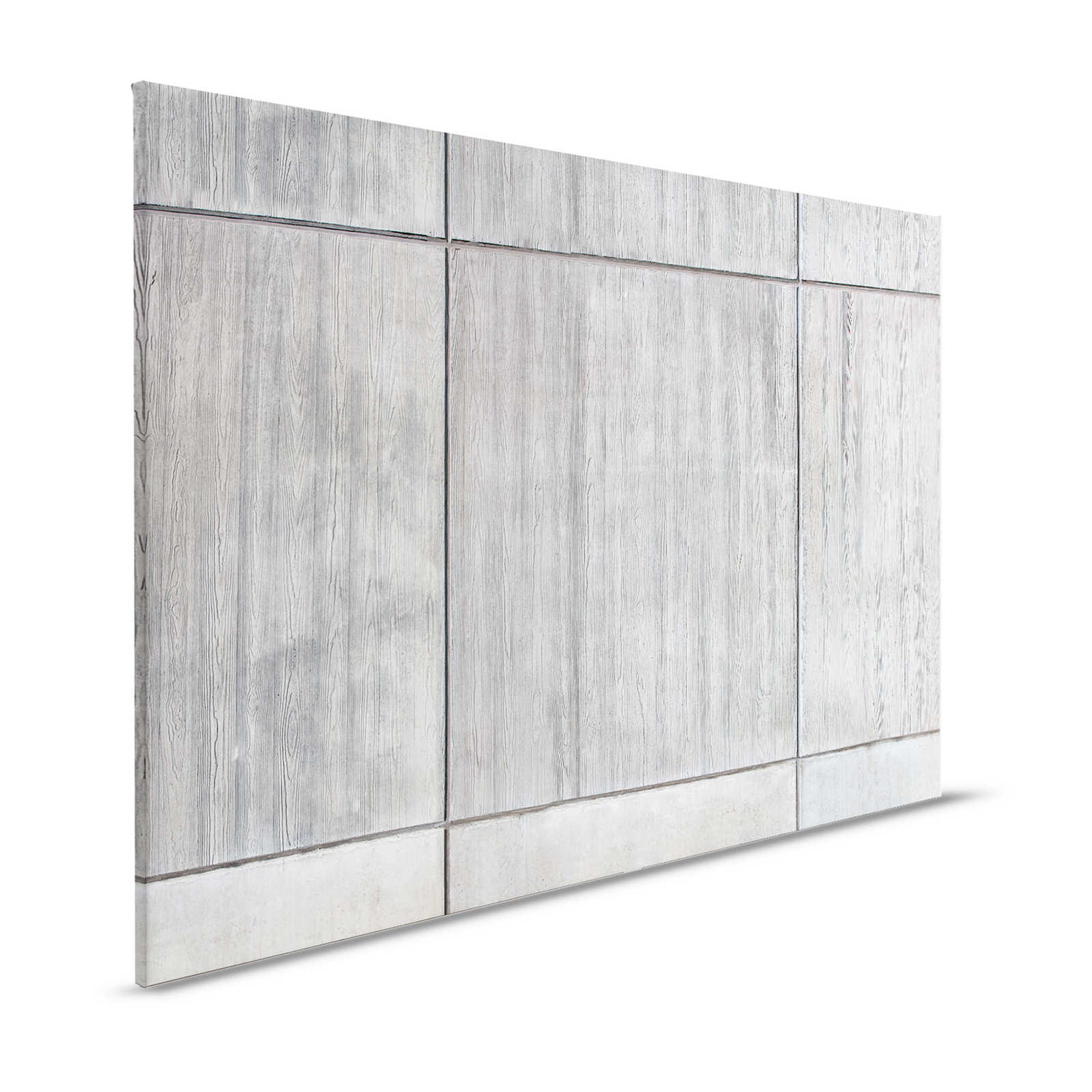 Concrete slab canvas picture with board formwork and wood grain - 1.20 m x 0.80 m
