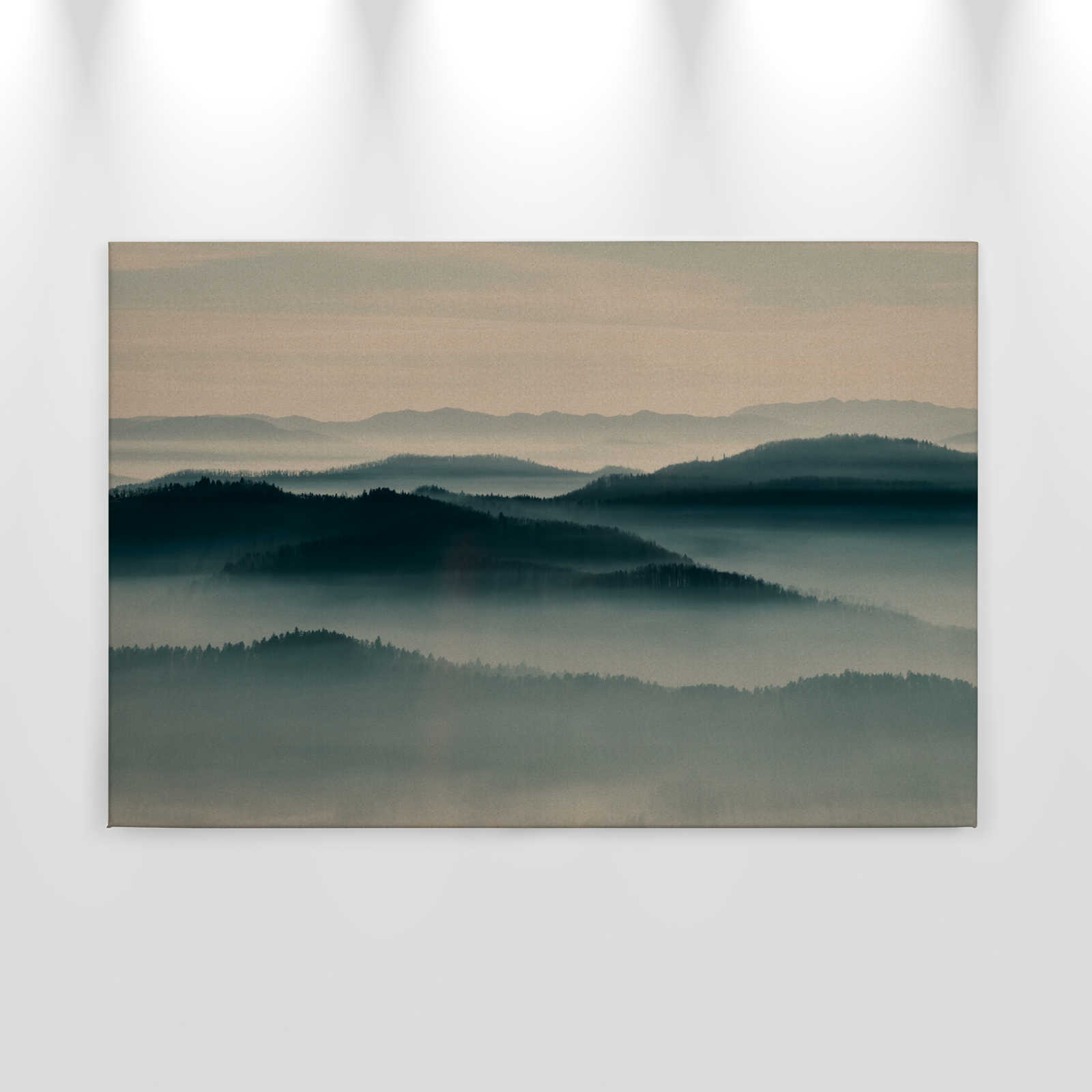             Horizonte 1 - Pintura en lienzo con paisaje de niebla, naturaleza Sky Line en estructura de cartón - 0,90 m x 0,60 m
        