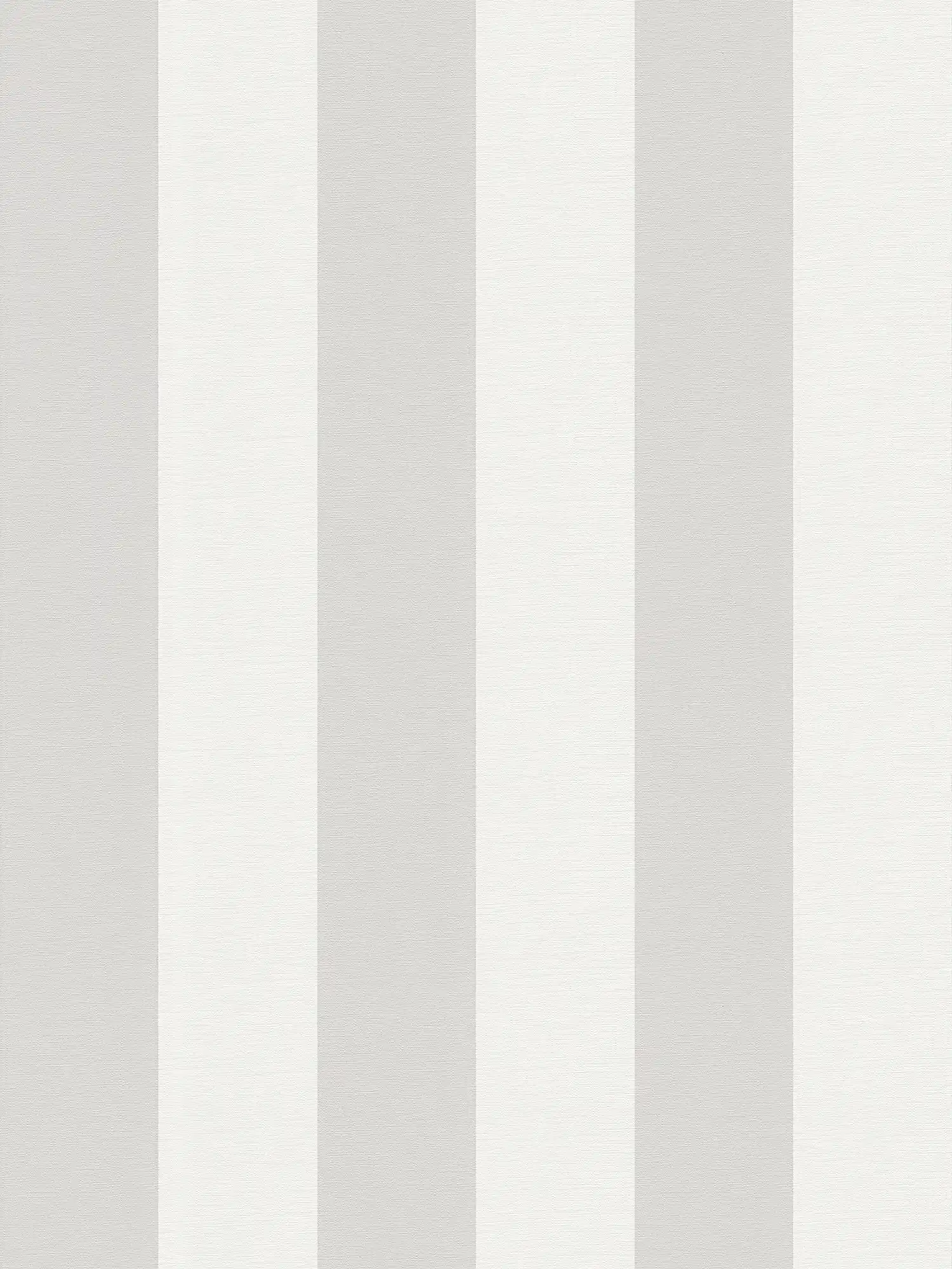 Papel pintado de rayas en bloque con aspecto textil para un diseño joven - gris, blanco
