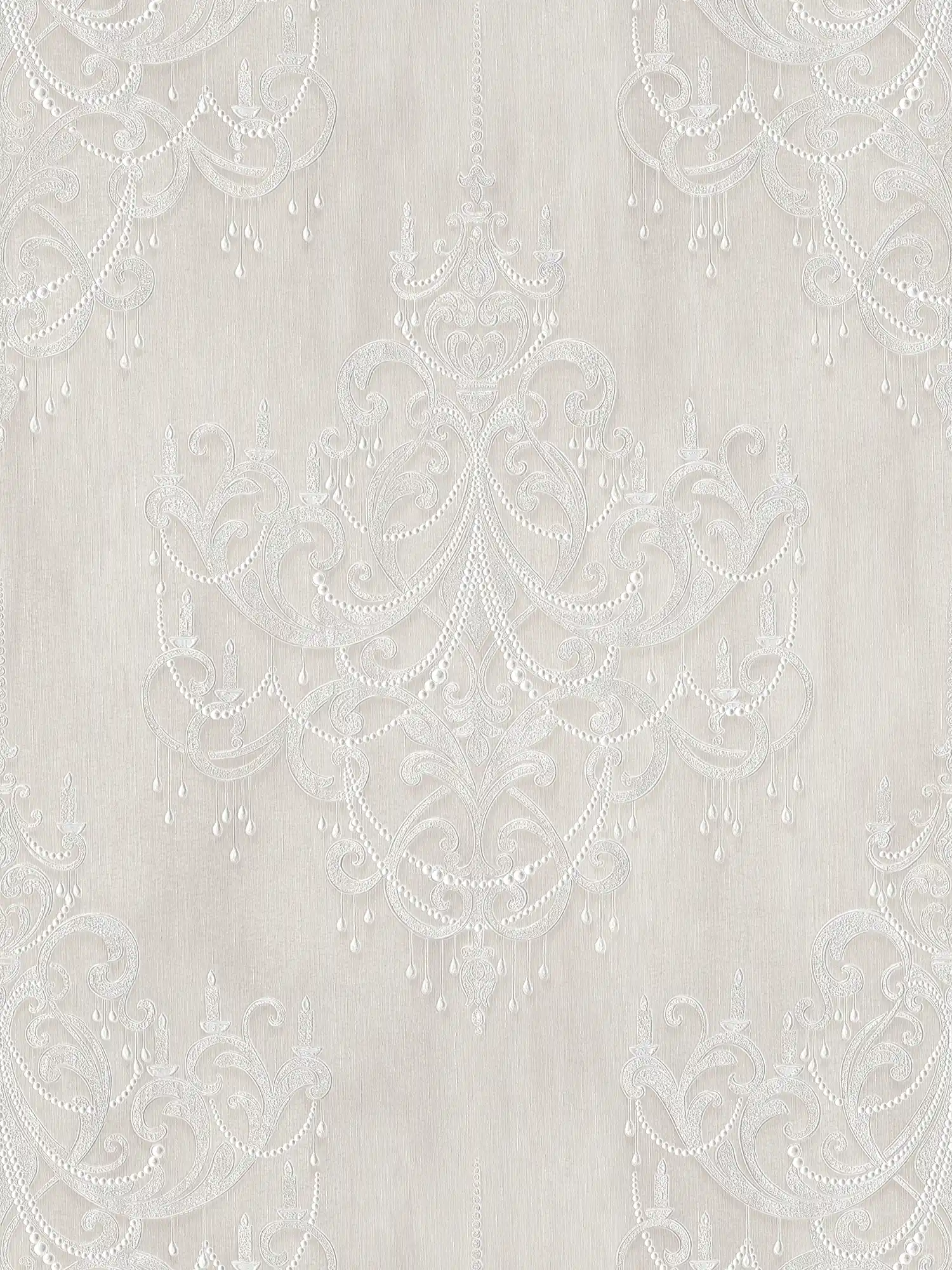 Ornament wallpaper champagne with pearl pattern - cream
